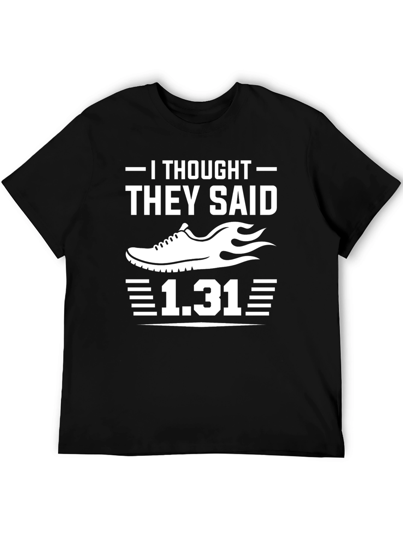 Black Funny Running T-Shirt - I Thought They Said Run 1.31 view 5