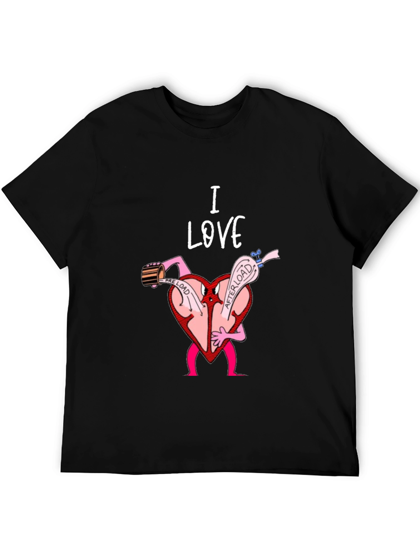 Black I Love Heart Preload T-Shirt view 5