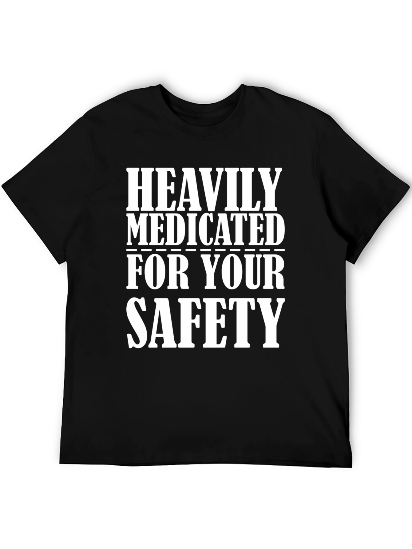 Black Heavily Medicated T-Shirt - Funny Slogan Tee view 5