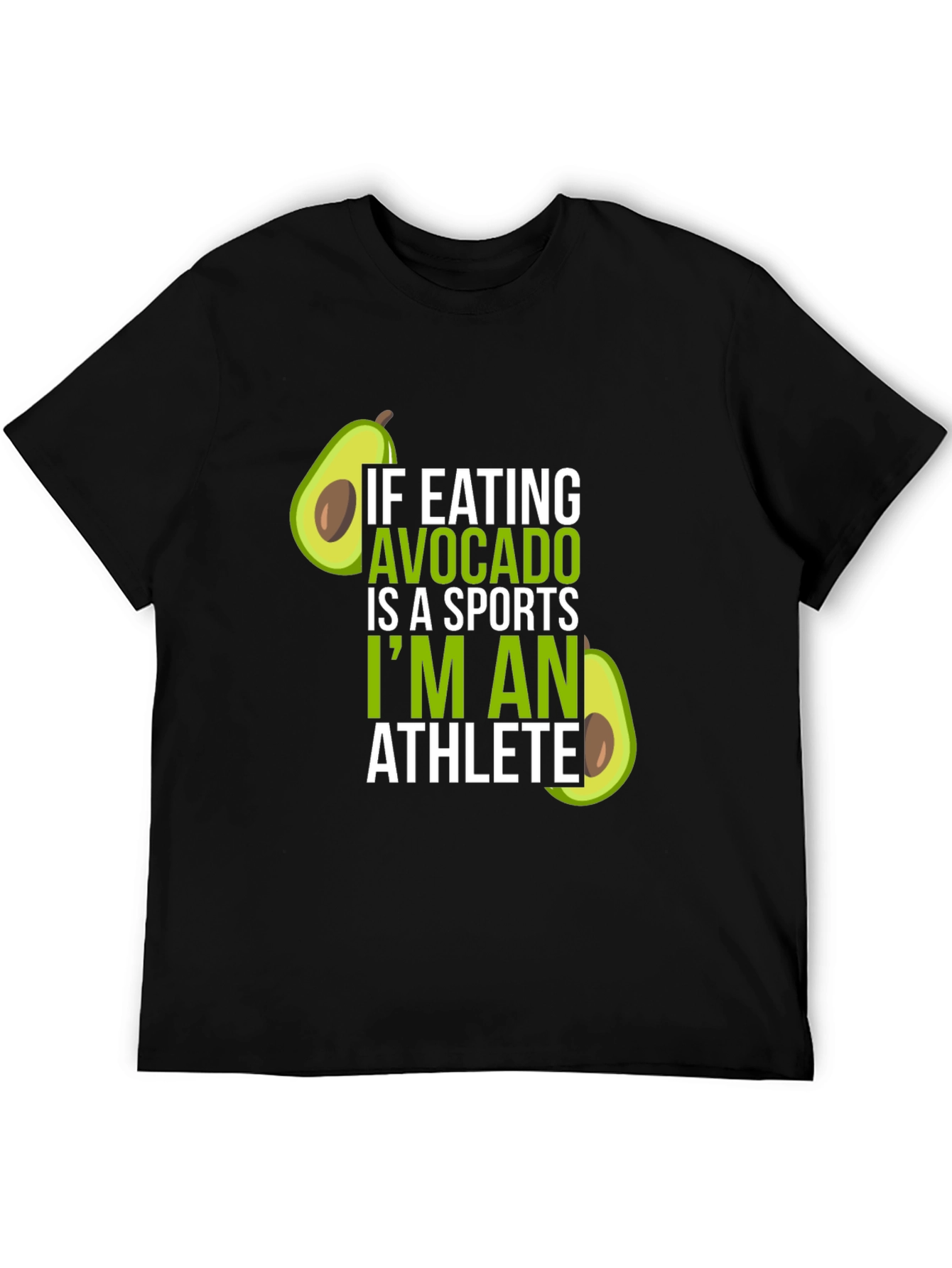 Black Avocado Athlete T-Shirt - Humorous Foodie Tee view 5