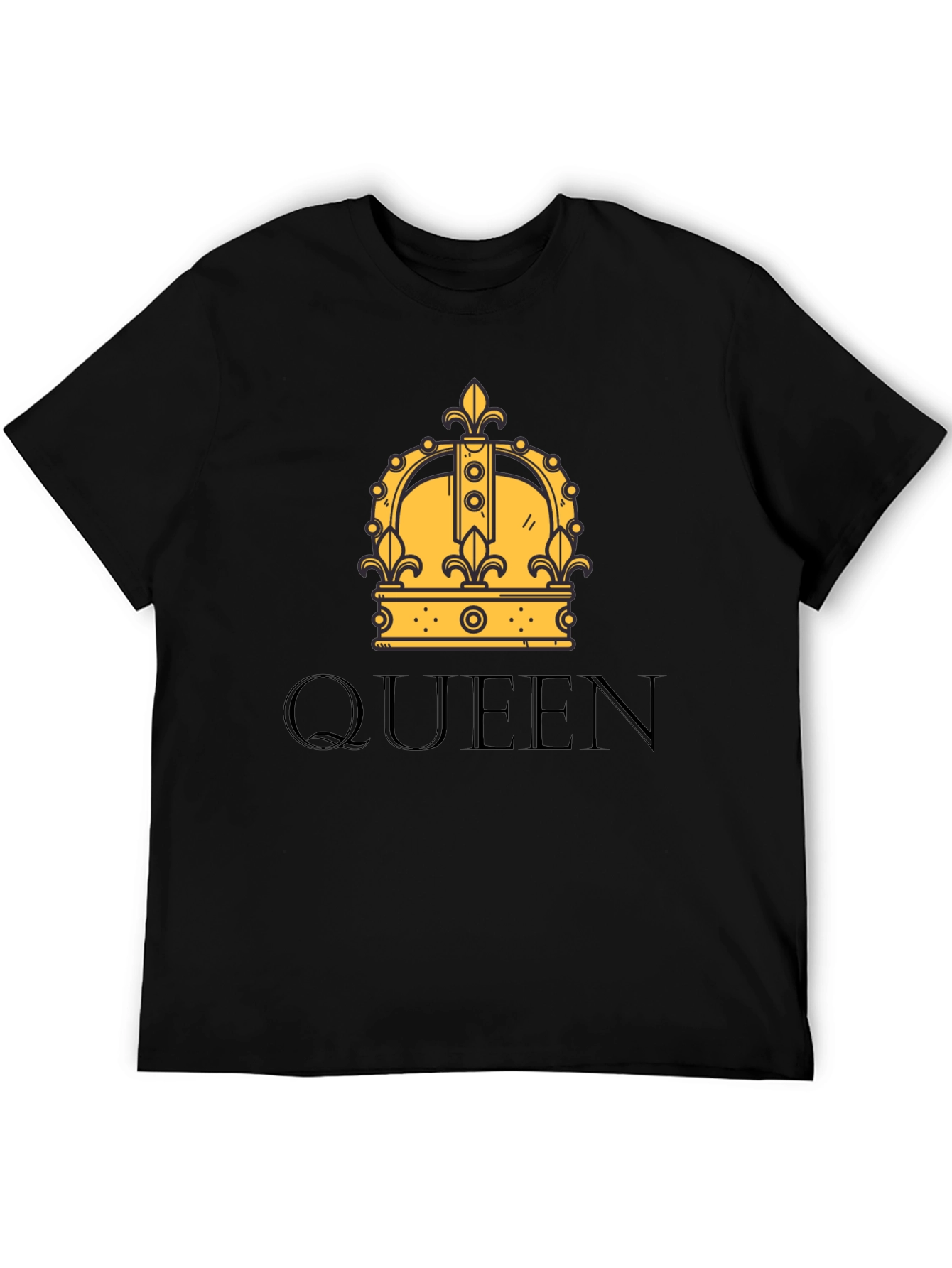 Black Queen Crown Graphic Print Black T-Shirt view 5