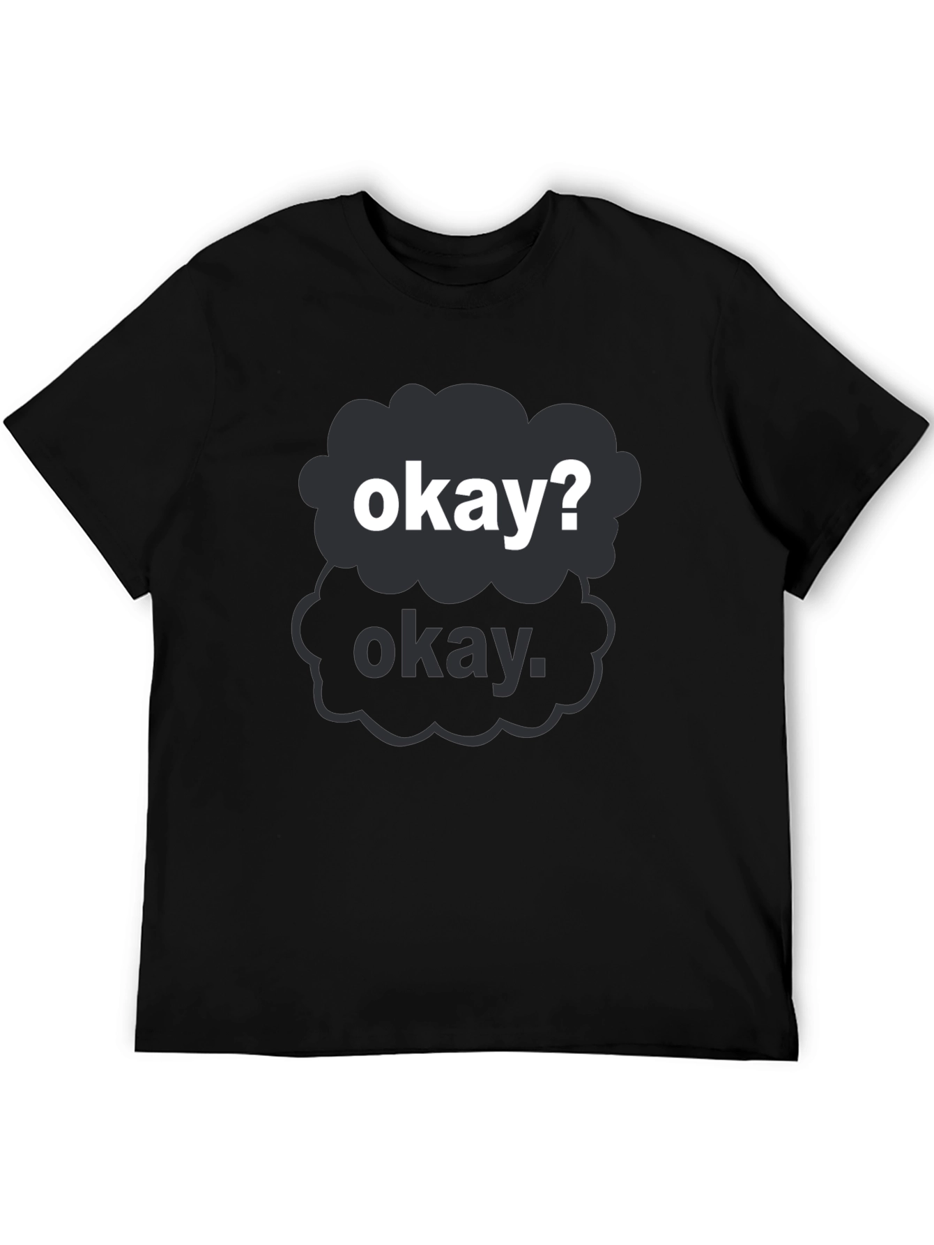 Black Okay Cloud Graphic Tee - Black Casual T-Shirt view 5
