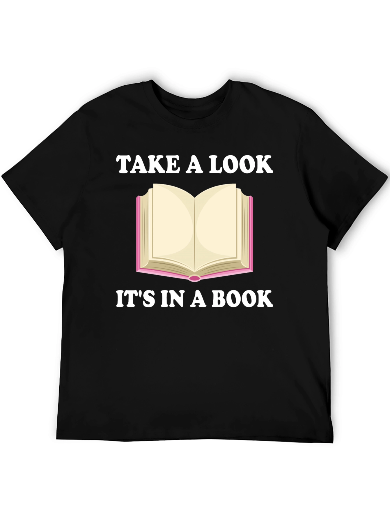 Black Take a Look It's in a Book Novelty T-Shirt view 5