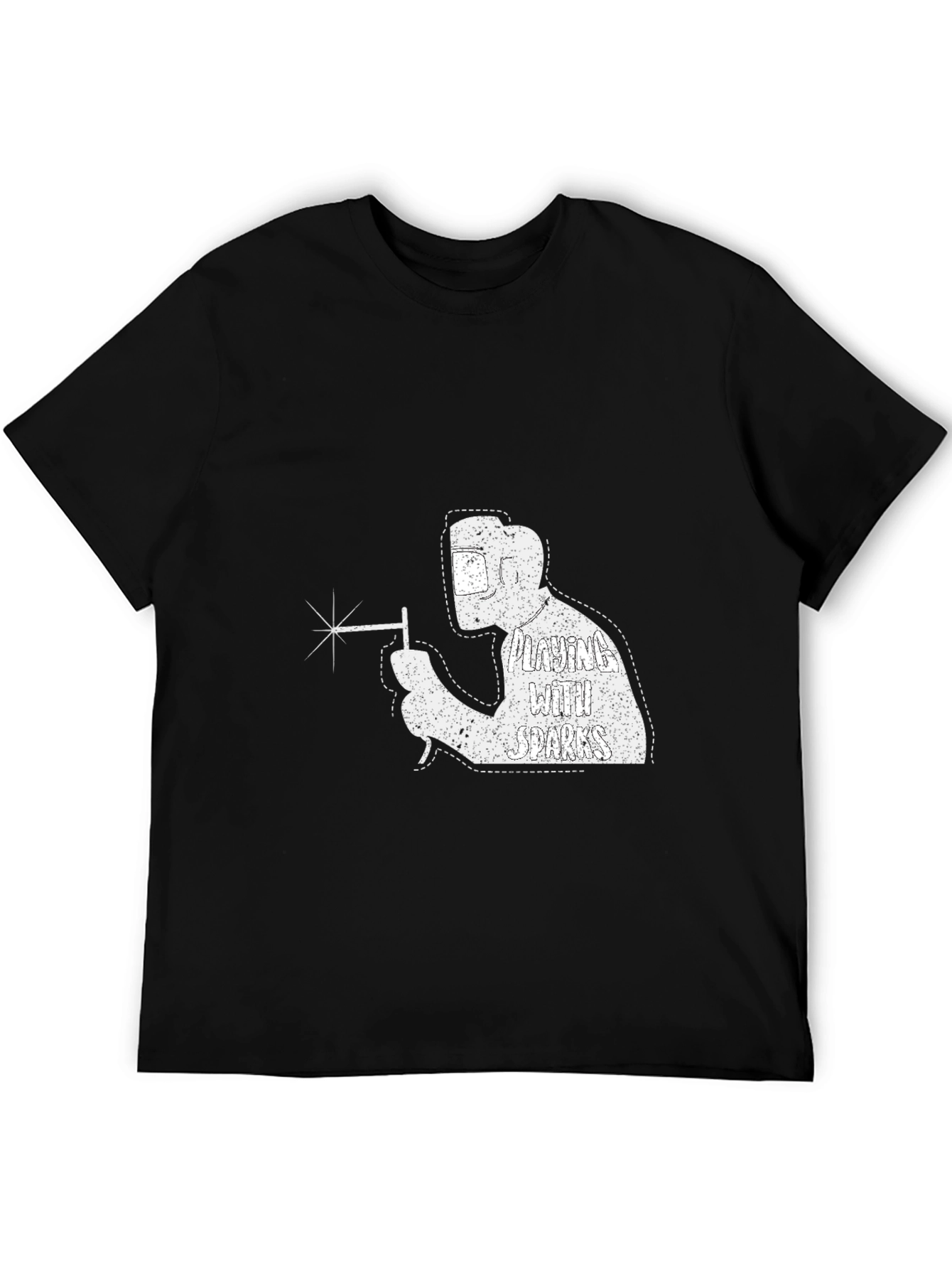 Black Welding with Sparks T-Shirt - Cool Welder Design view 5