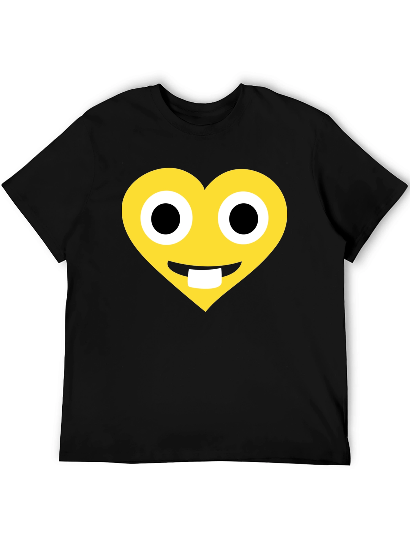 Black Heart Emoji Graphic T-Shirt - Black Cotton Blend view 5