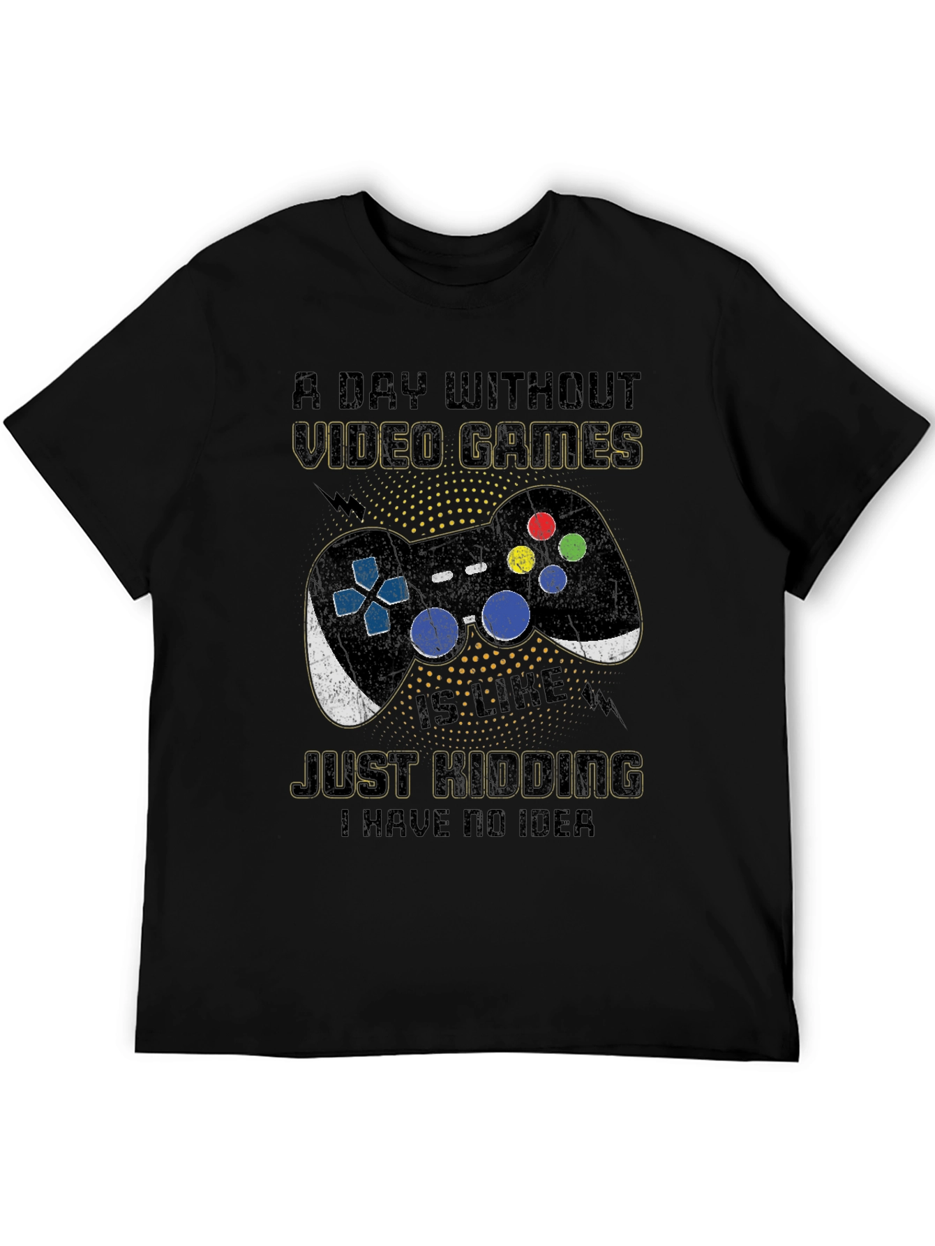 Black Funny Video Game T-Shirt - A Day Without Games view 5