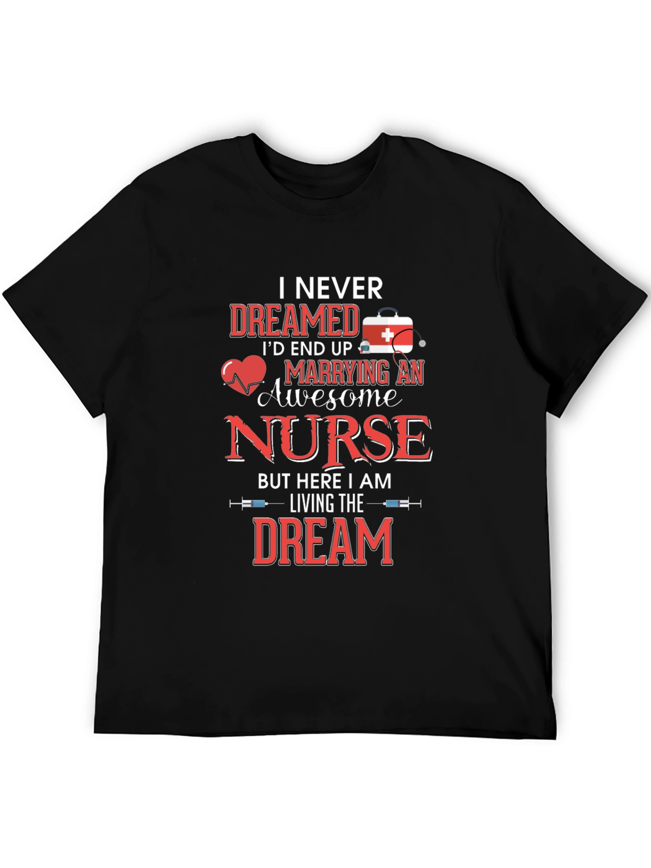 Black Awesome Nurse T-Shirt - Husband Gift view 5