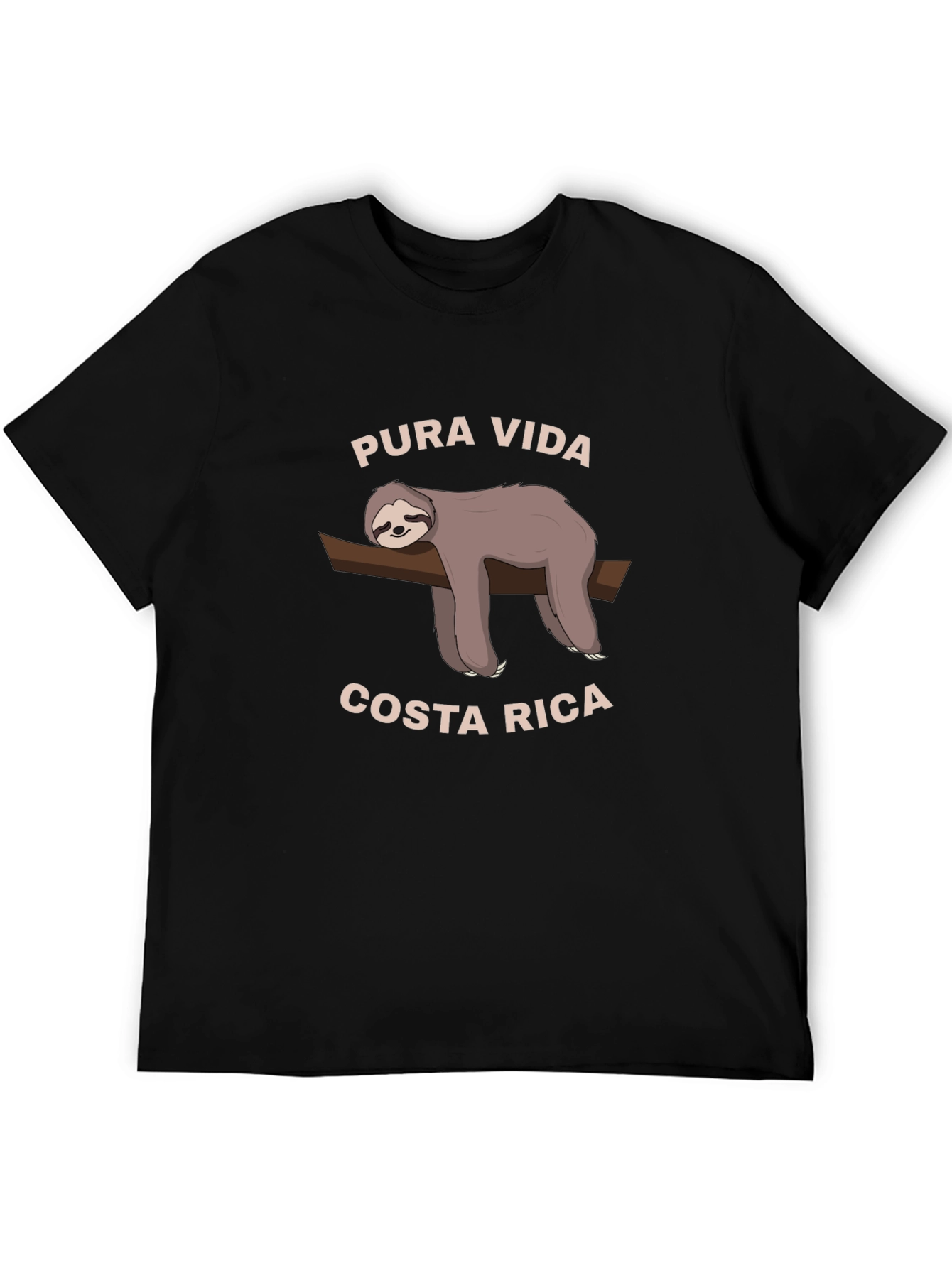 Black Pura Vida Costa Rica Sloth Graphic T-Shirt view 5