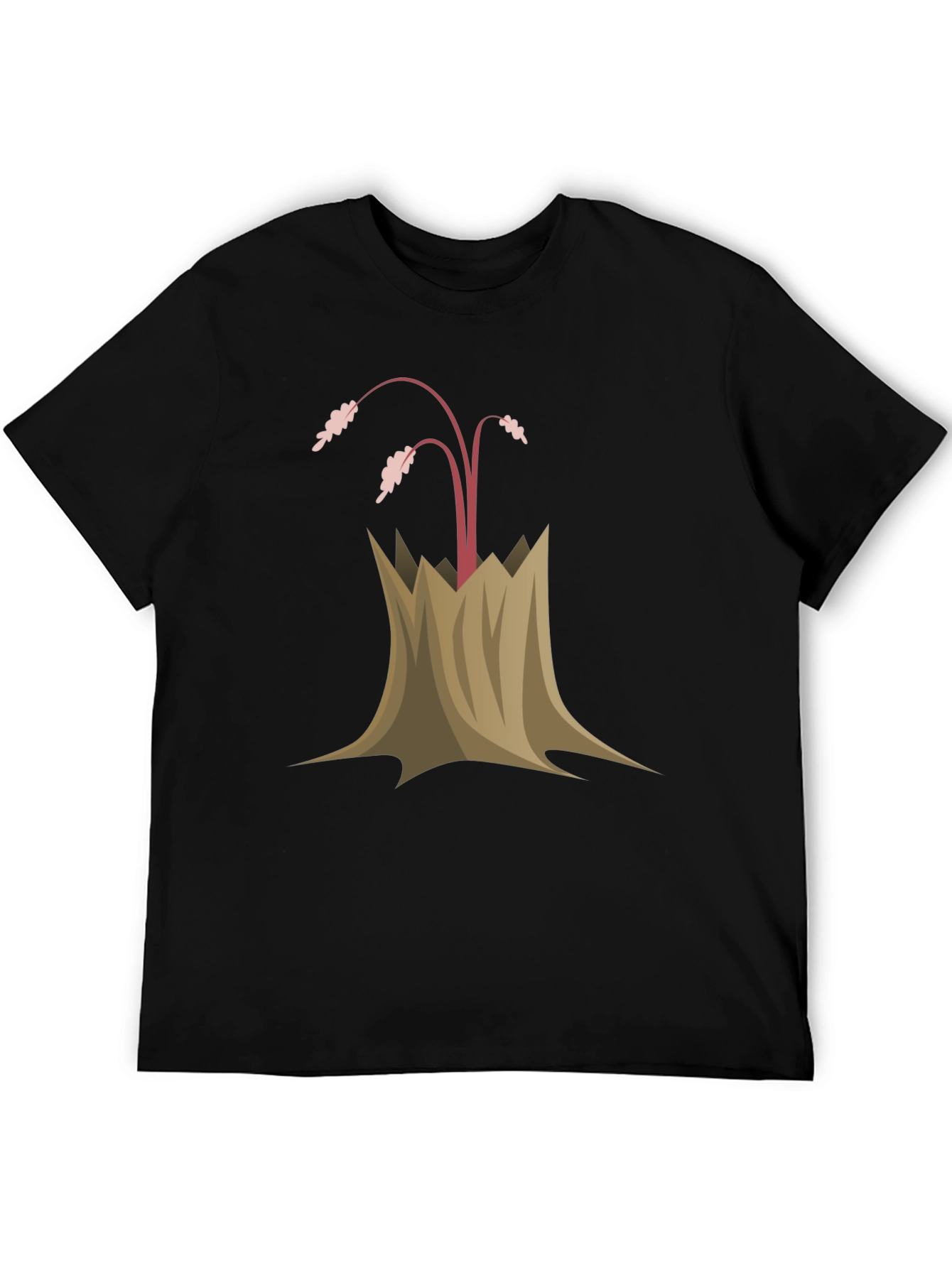 Black Tree Stump Plant Tee - Unique Graphic Design view 5