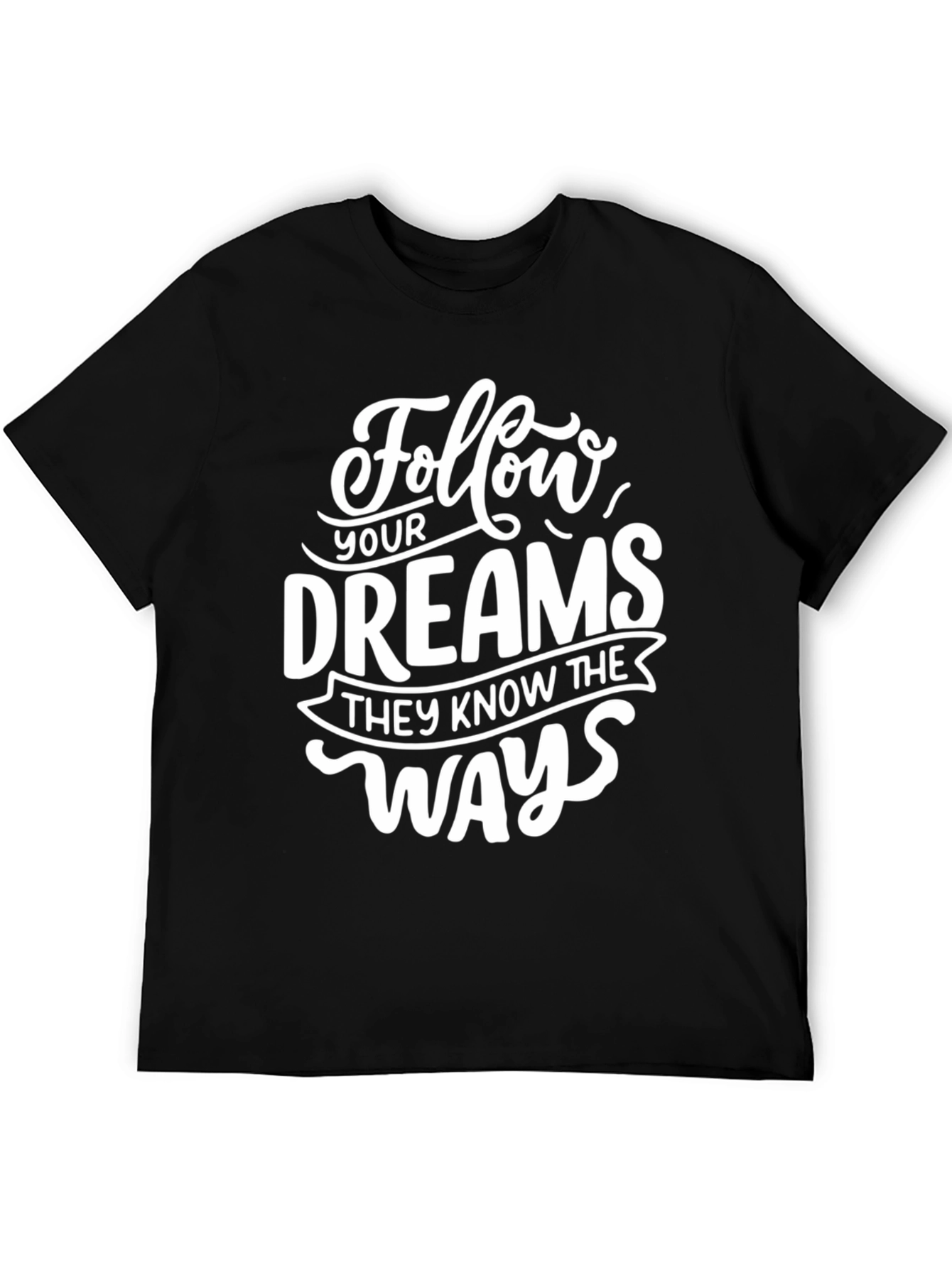 Black Follow Your Dreams Graphic Tee - Black view 5