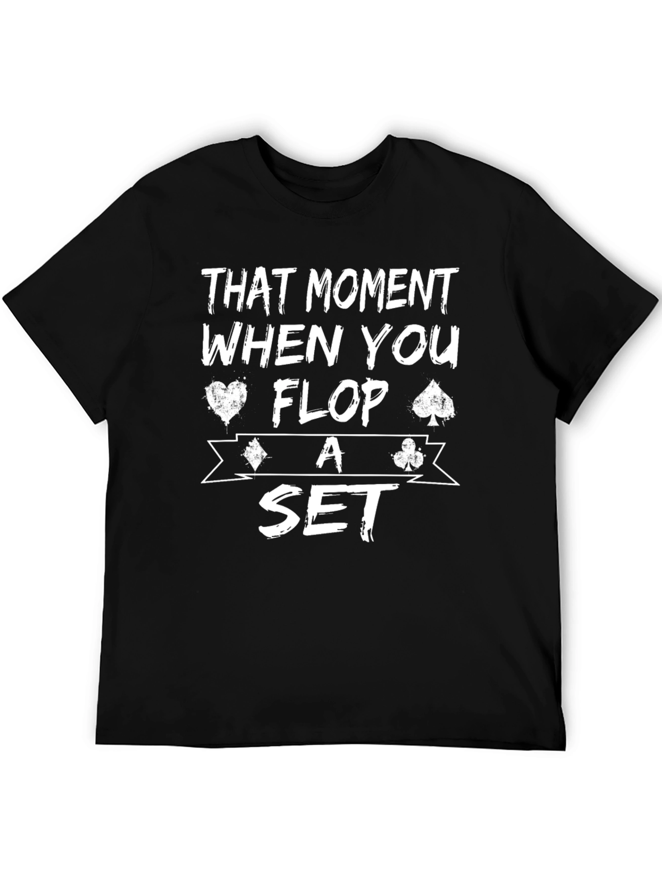 Black Poker Flop Set T-Shirt - Casino Card Game Tee view 5