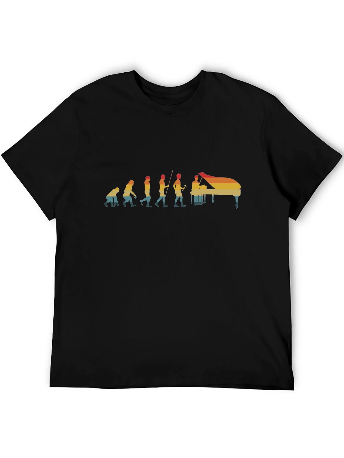 Black Evolution of a Pianist T-Shirt - Music Lover Tee view 5