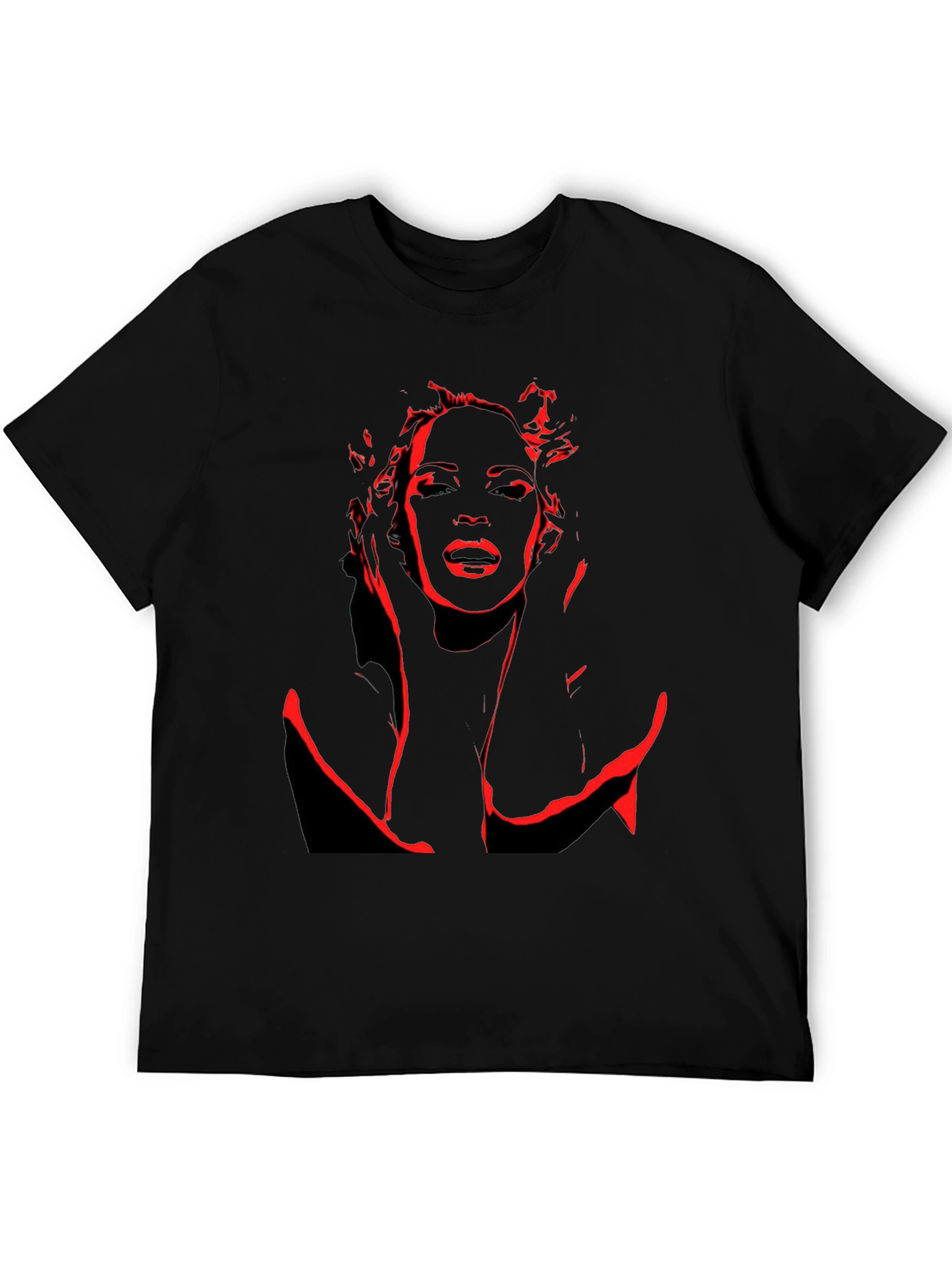 Black Red Silhouette Graphic Black T-Shirt view 5