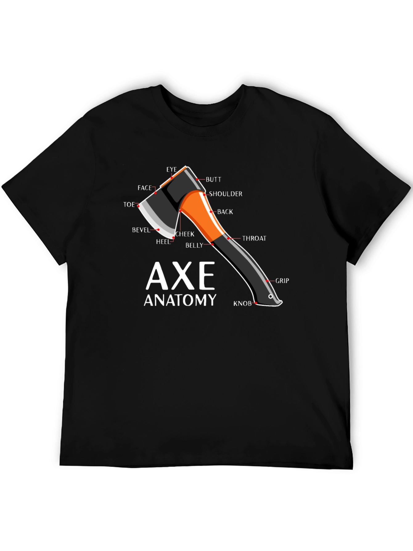 Black Axe Anatomy Diagram T-Shirt view 5