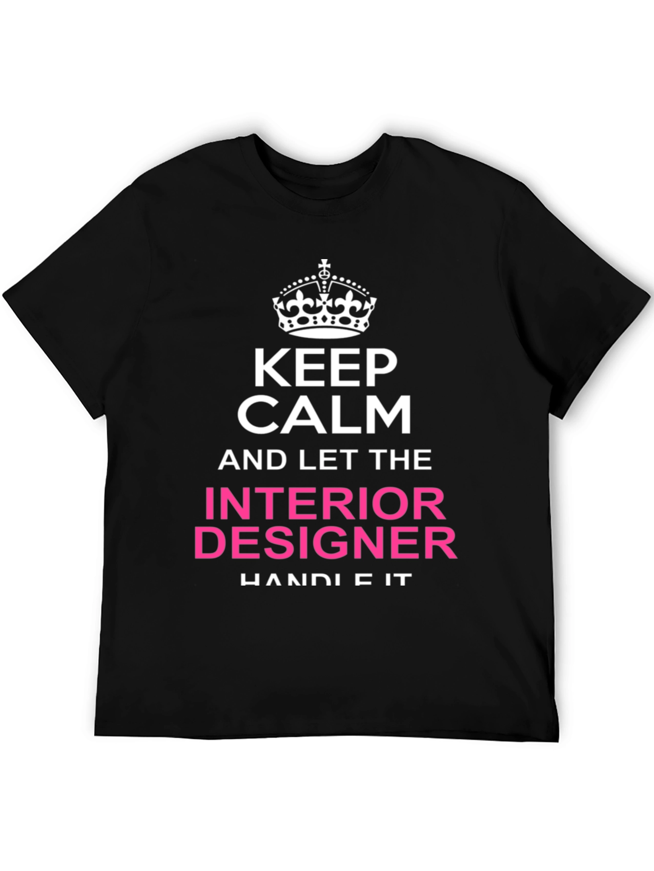 Black Keep Calm Interior Designer T-Shirt view 5