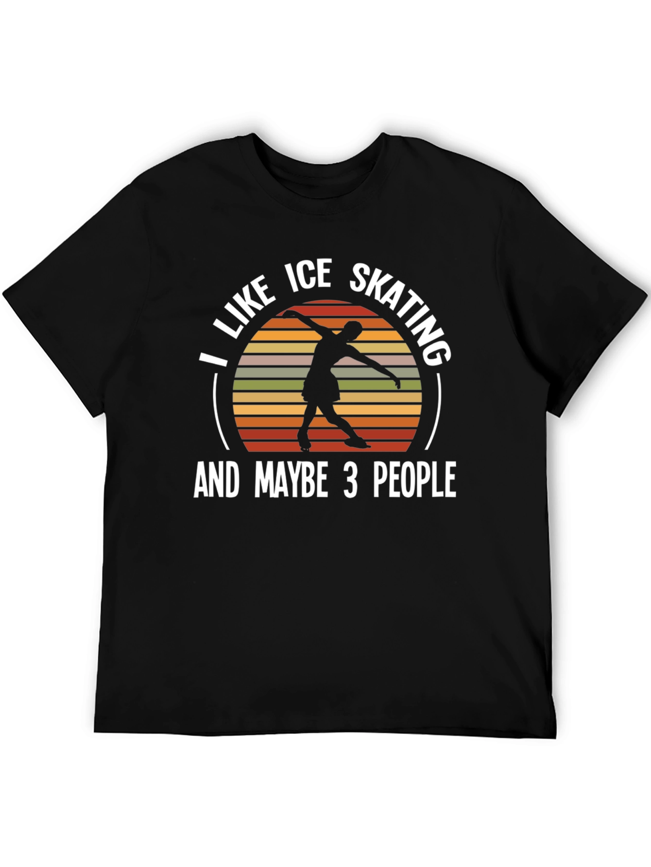Black Ice Skating Lover T-Shirt - Funny Skater Tee view 5