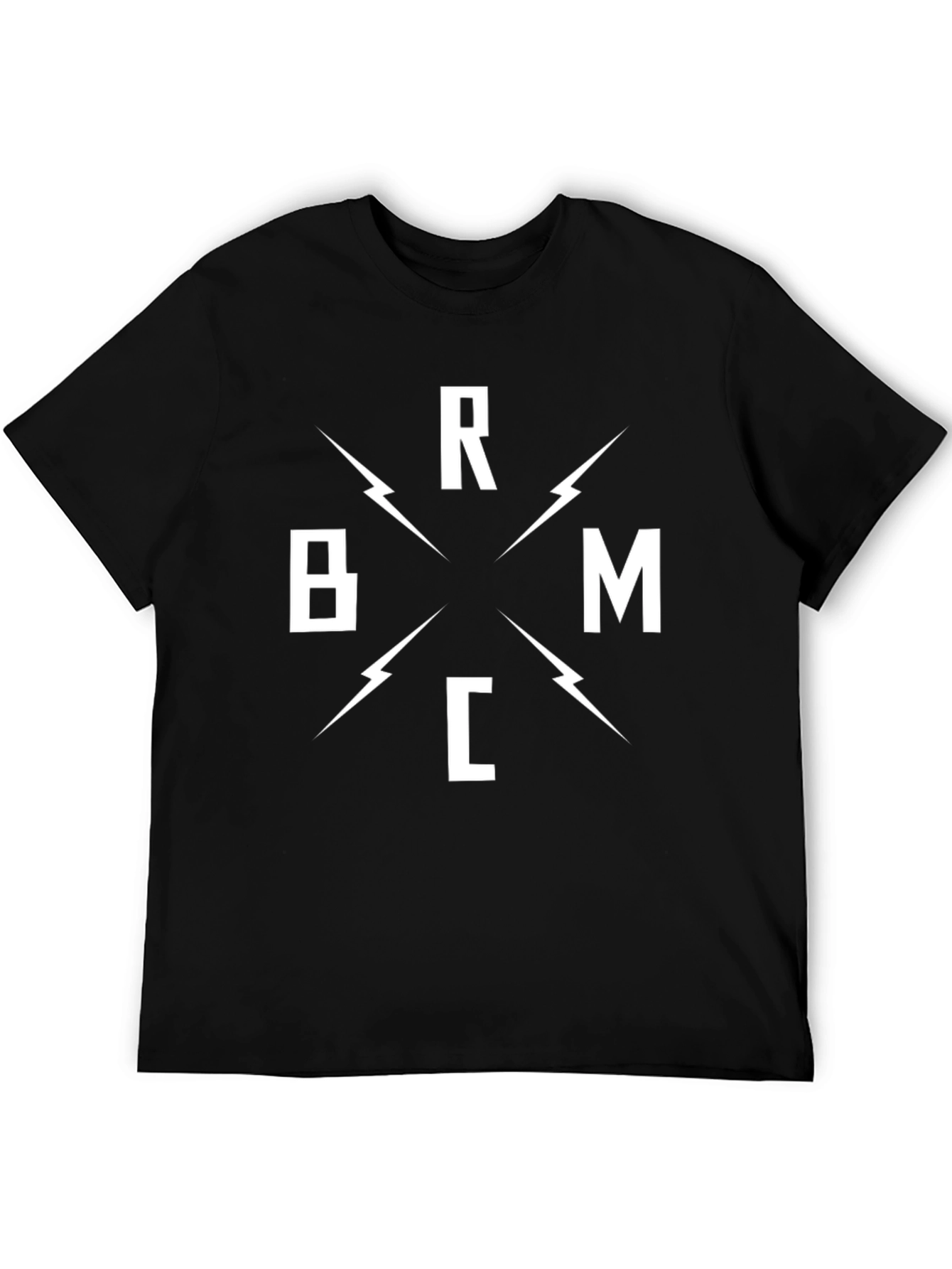 Black BMRC Lightning Bolt Graphic Tee - Black Cotton Casual T-Shirt view 5