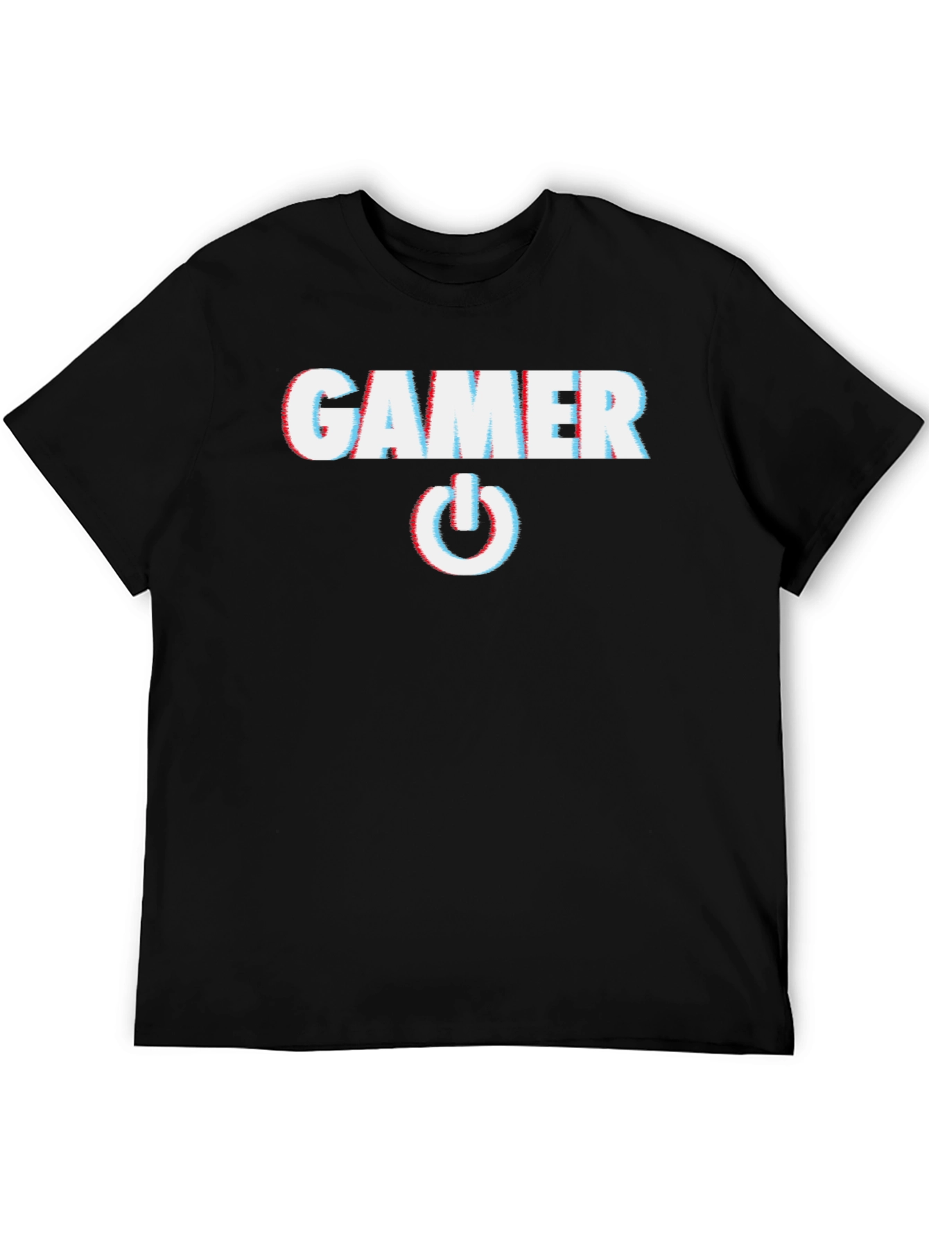 Black Gamer Glitch Style T-Shirt - Black view 5