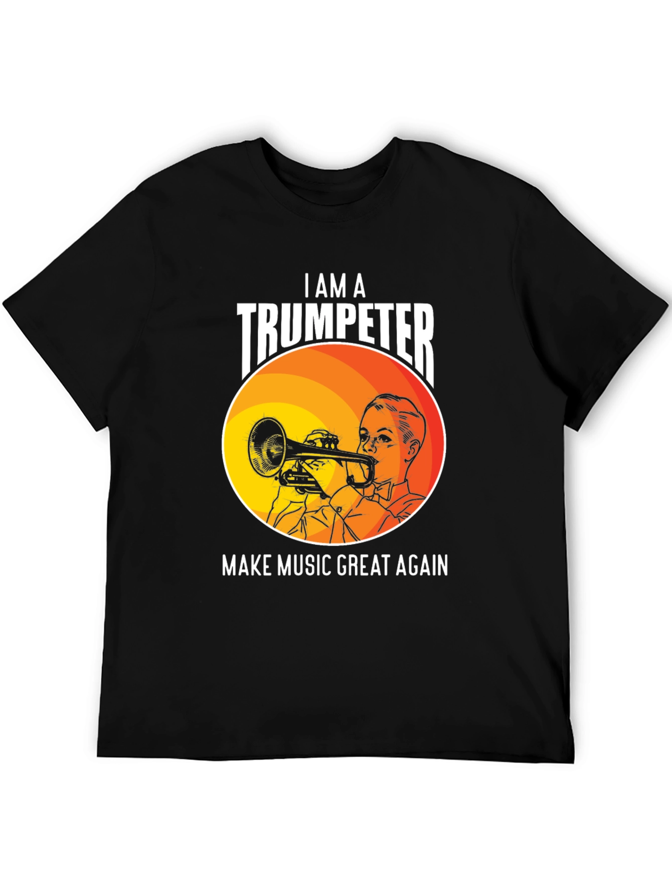 Black Trumpeter Graphic T-Shirt: Make Music Great Again view 5