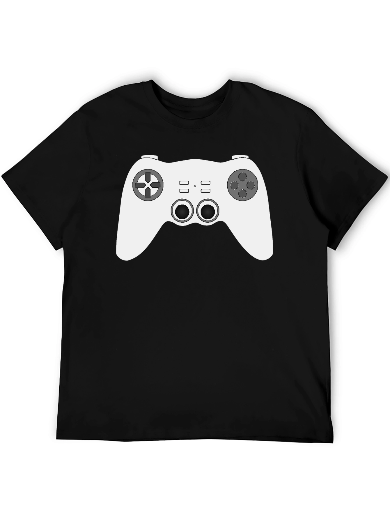 Black Gamer Style Black Tee with Controller Graphic view 5