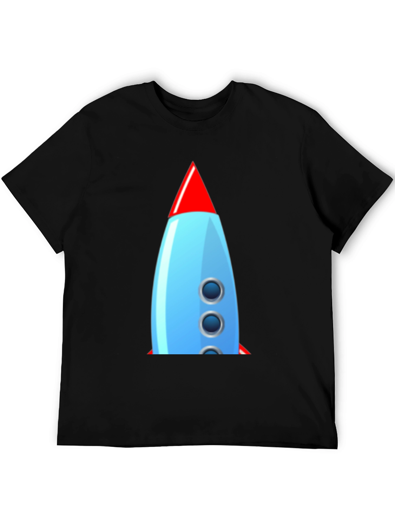 Black Retro Rocket Graphic Tee - Classic Cool! view 5