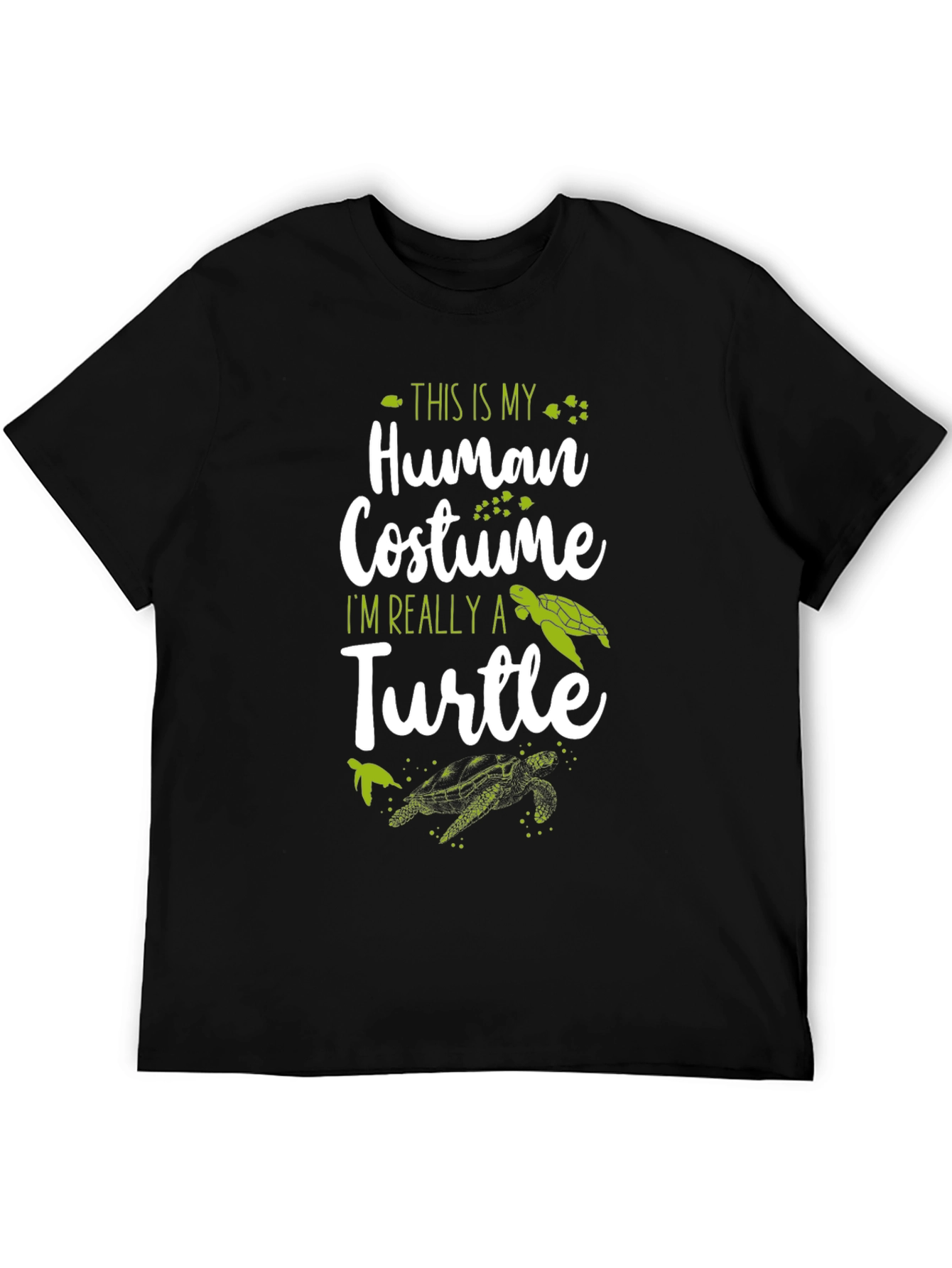 Black Human Costume I'm Really A Turtle Graphic T-Shirt view 5