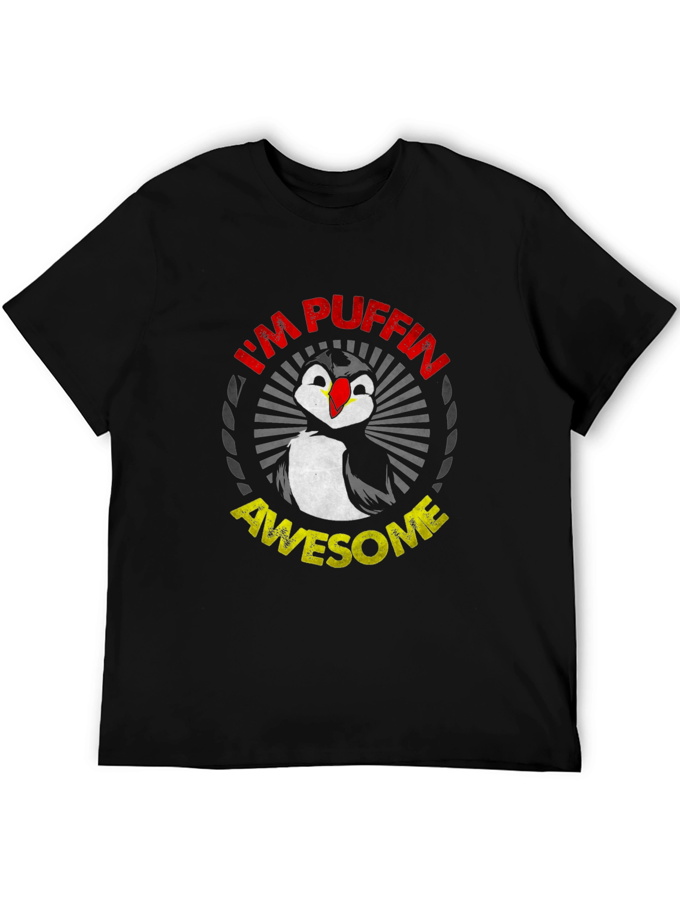 Black I'm Puffin Awesome Graphic T-Shirt view 5