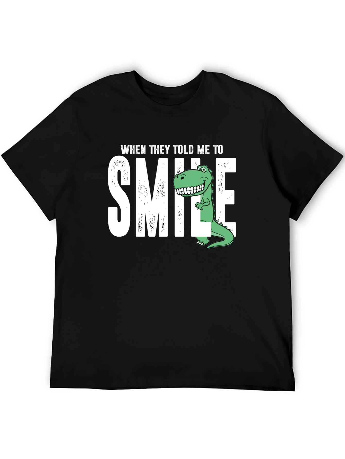 Black Smile Dinosaur Graphic T-Shirt view 5