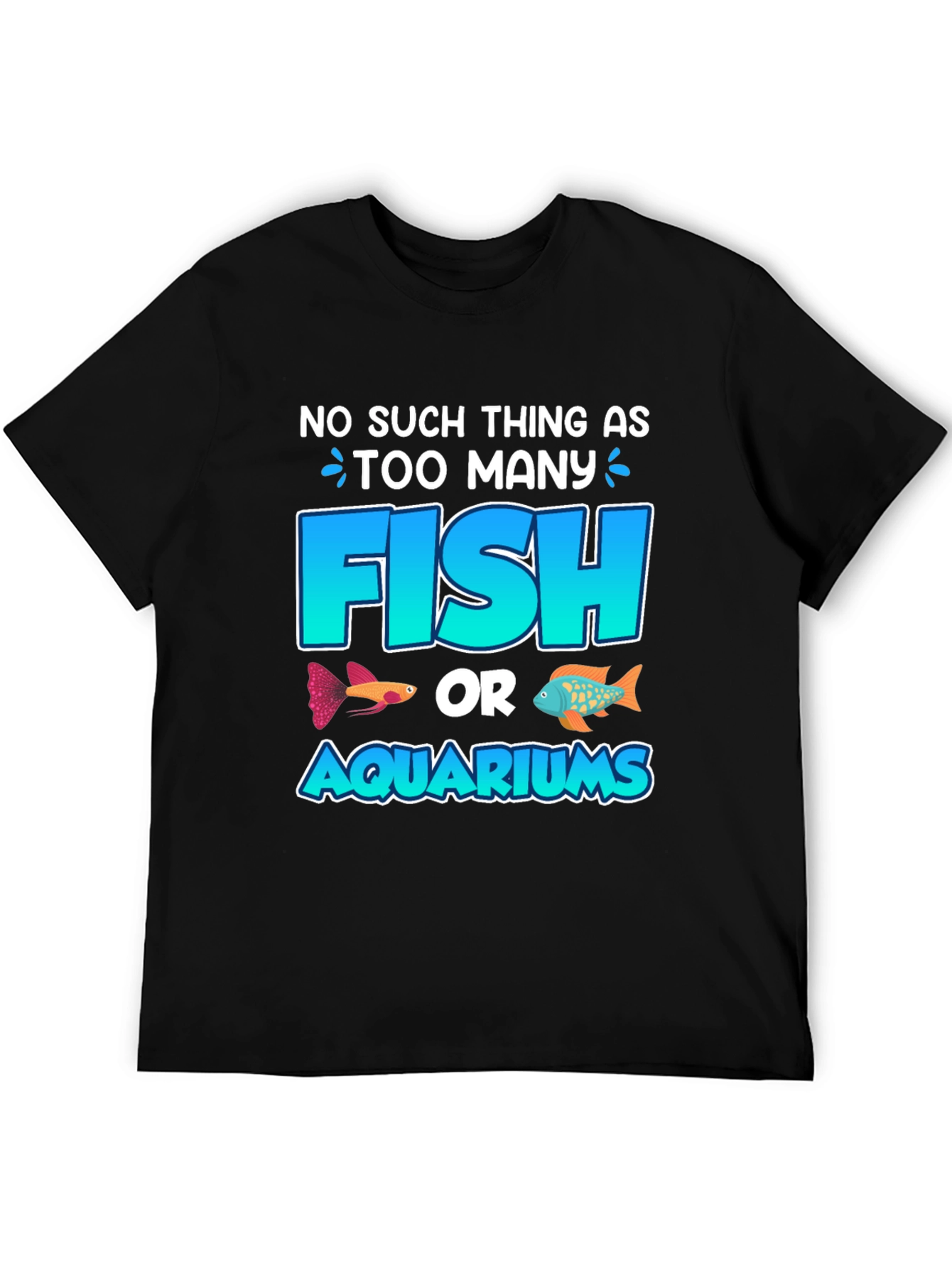 Black Funny Fish & Aquarium T-Shirt view 5