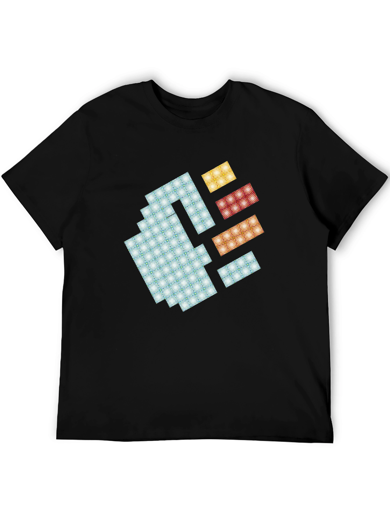 Black Pixel Art Fist Graphic Tee - Black Cotton Blend view 5