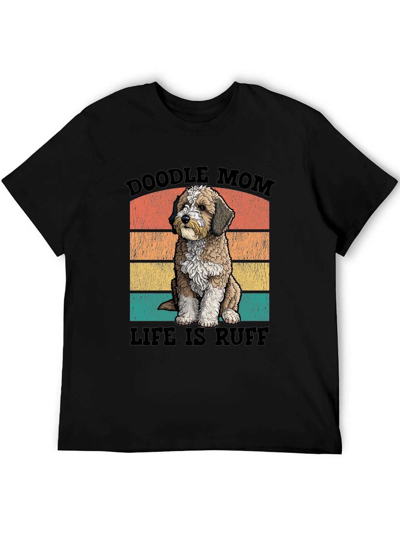 Black Doodle Mom Life is Ruff T-Shirt view 5