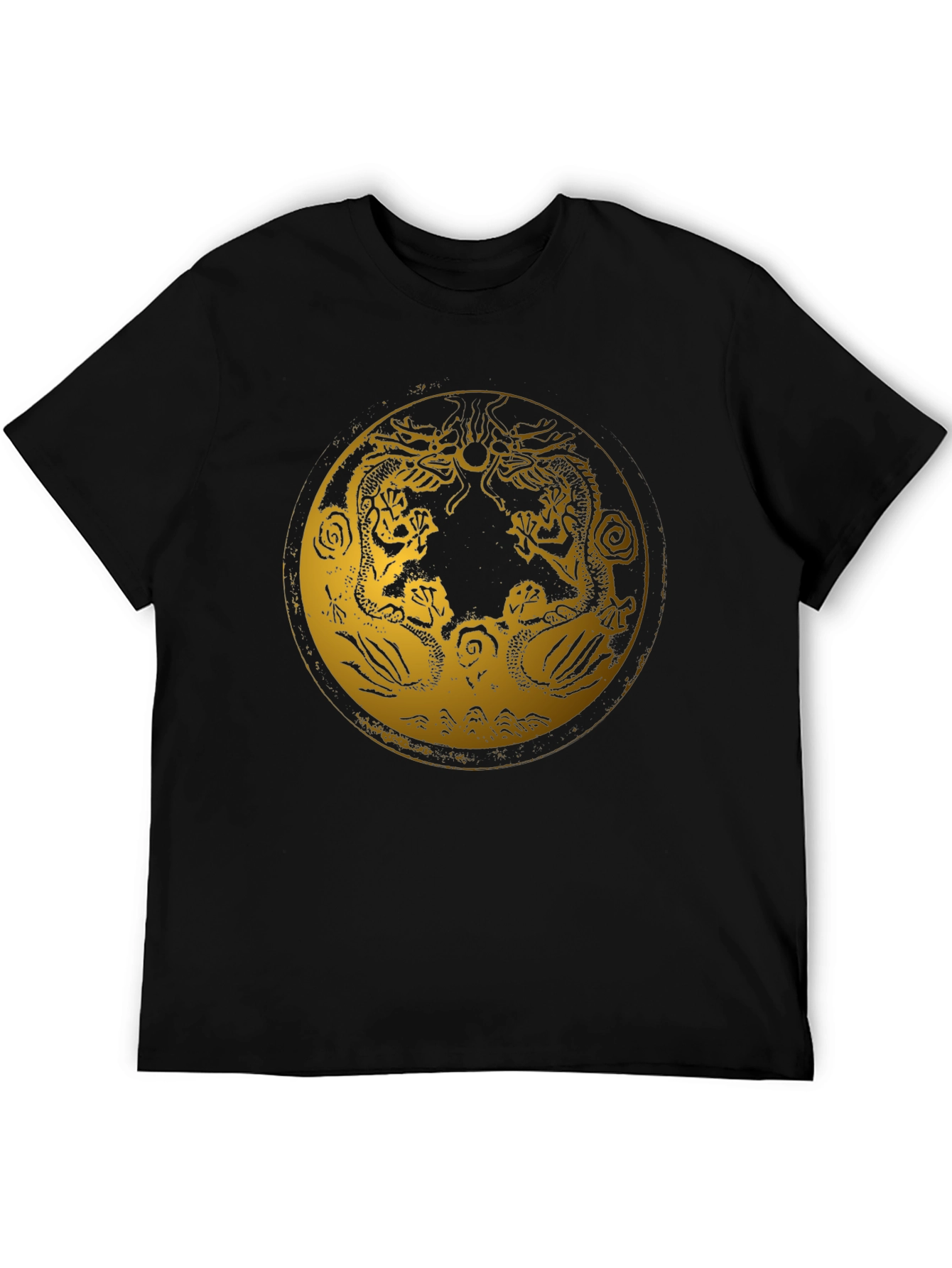Black Dragon Circle Graphic Tee - Stylish Black T-Shirt view 5