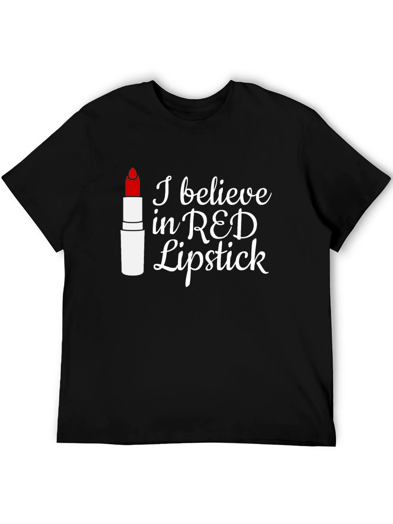 Black Red Lipstick Believer T-Shirt view 5