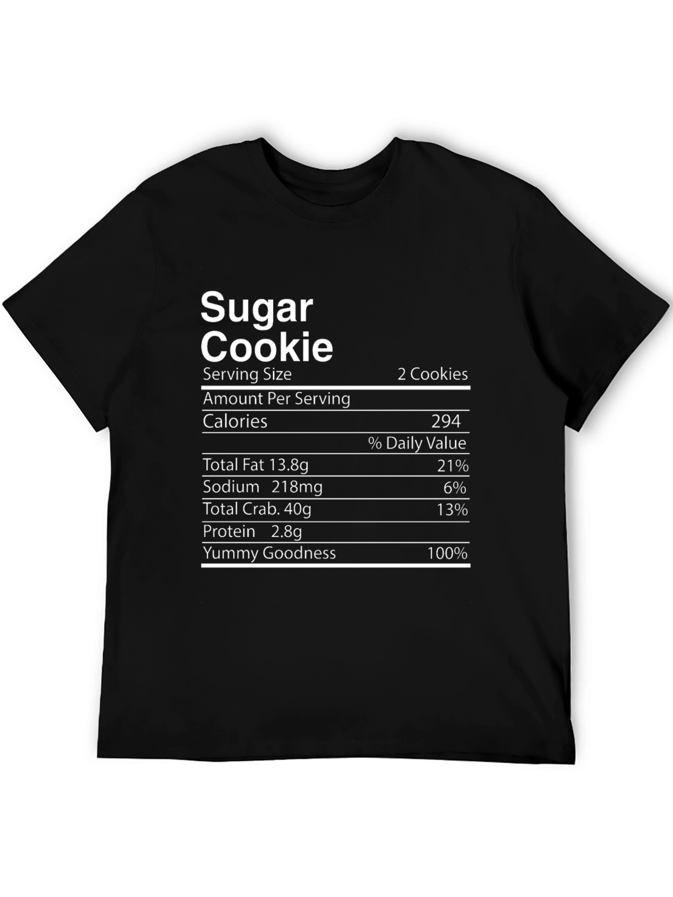Black Sugar Cookie Nutrition Facts T-Shirt view 5