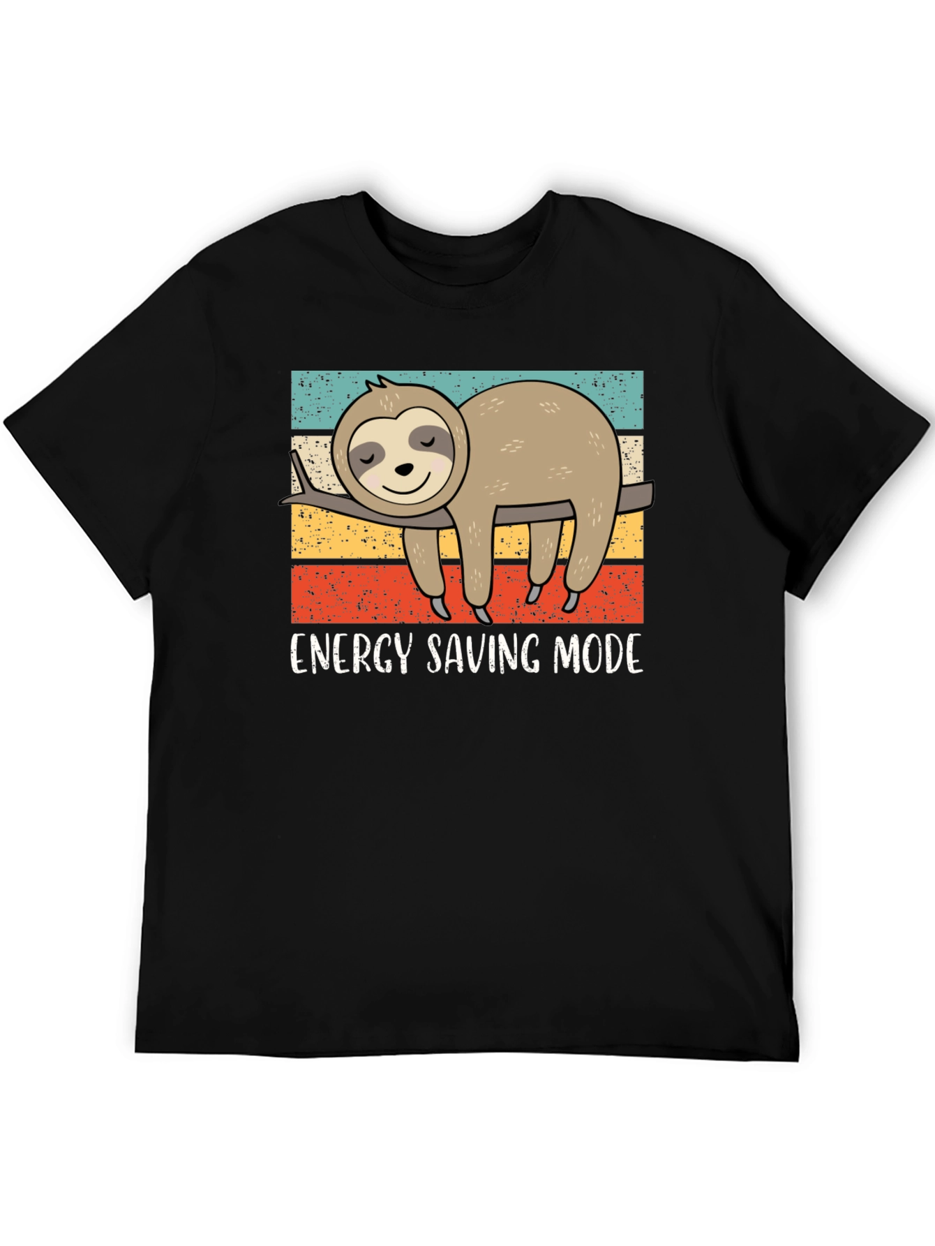 Black Energy Saving Sloth Graphic Tee view 5
