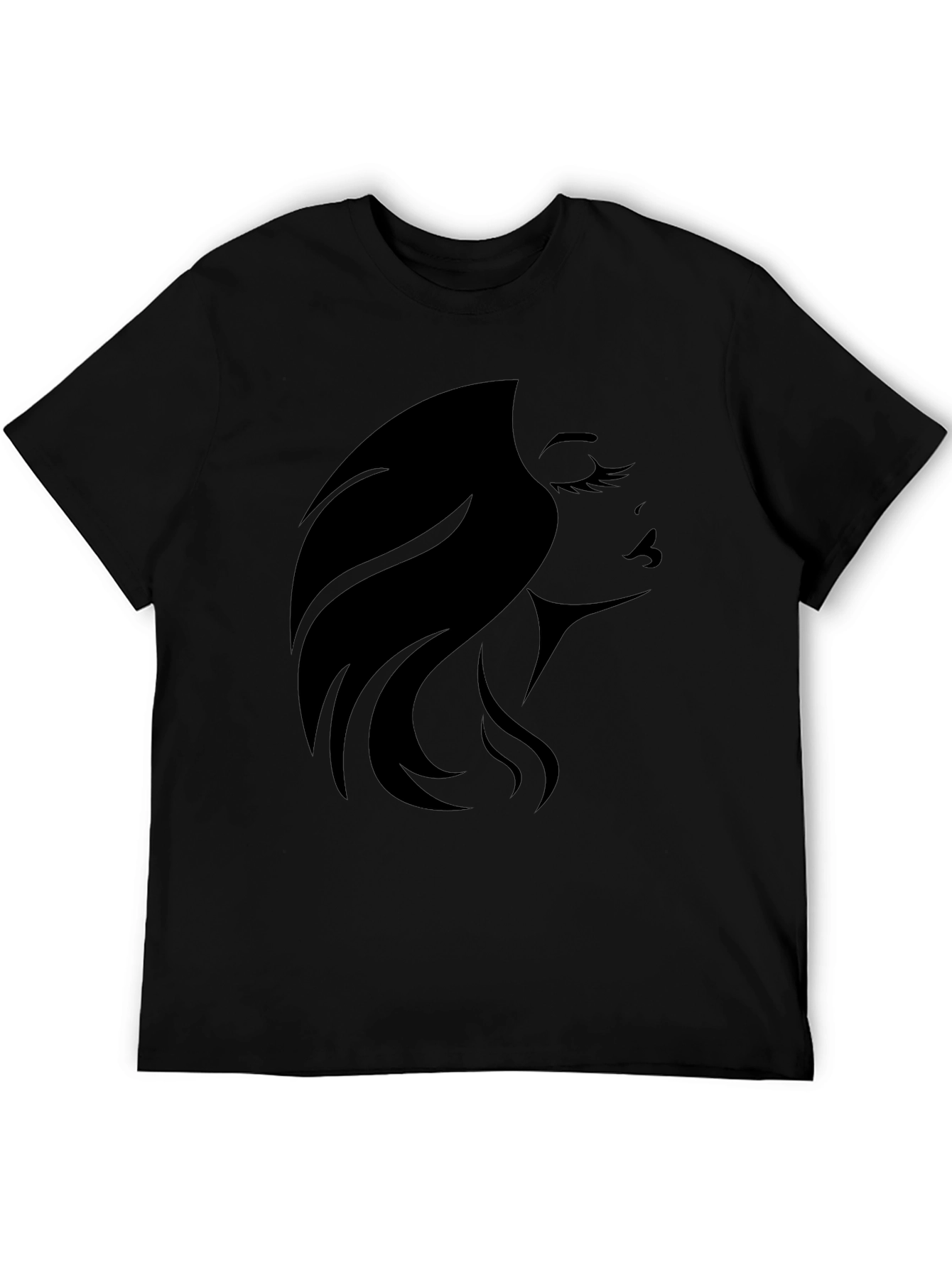 Black Elegant Woman Silhouette Graphic Tee - Black view 5