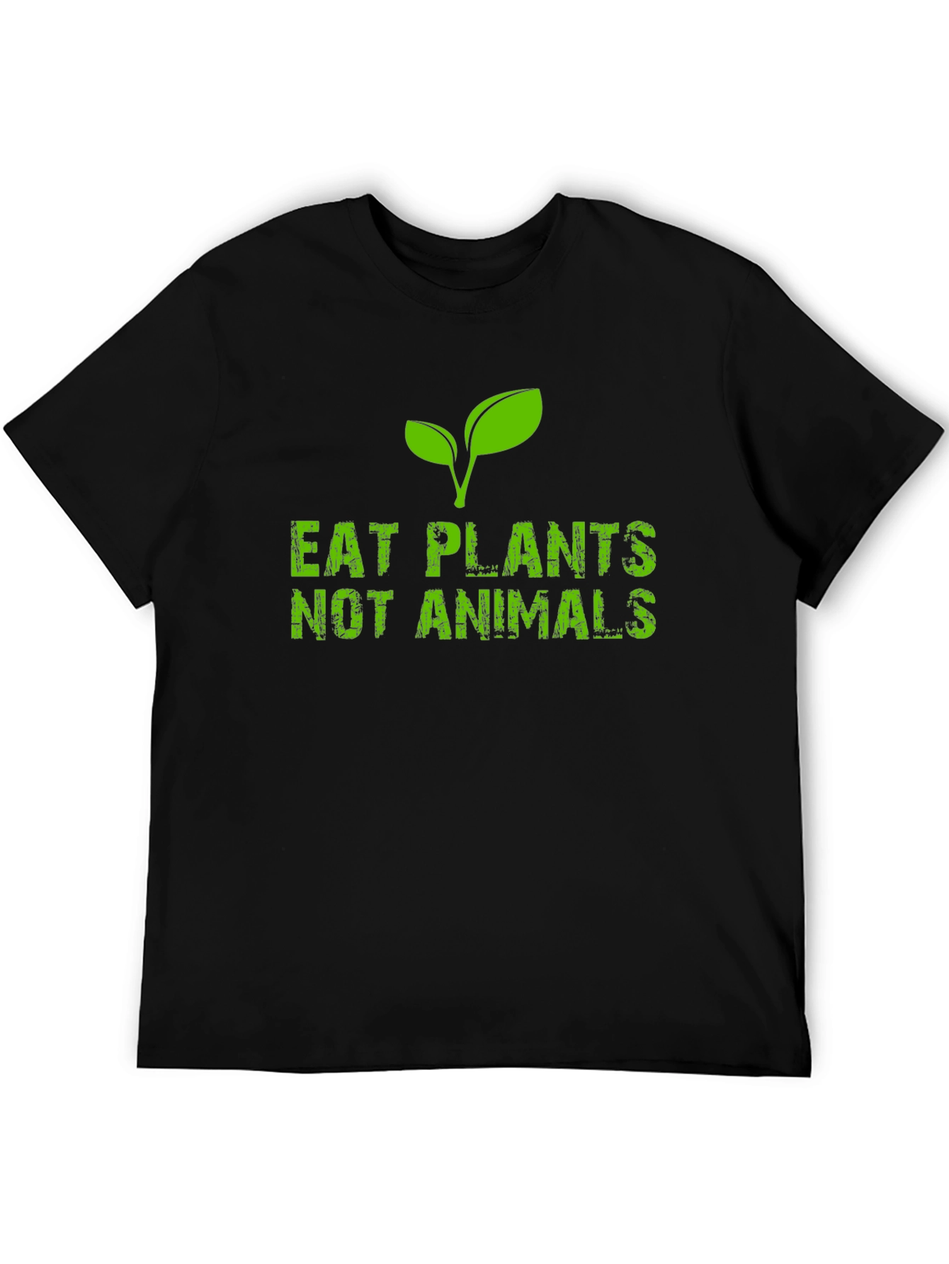 Black Eat Plants Not Animals Black T-Shirt Vegan Vegetarian view 5