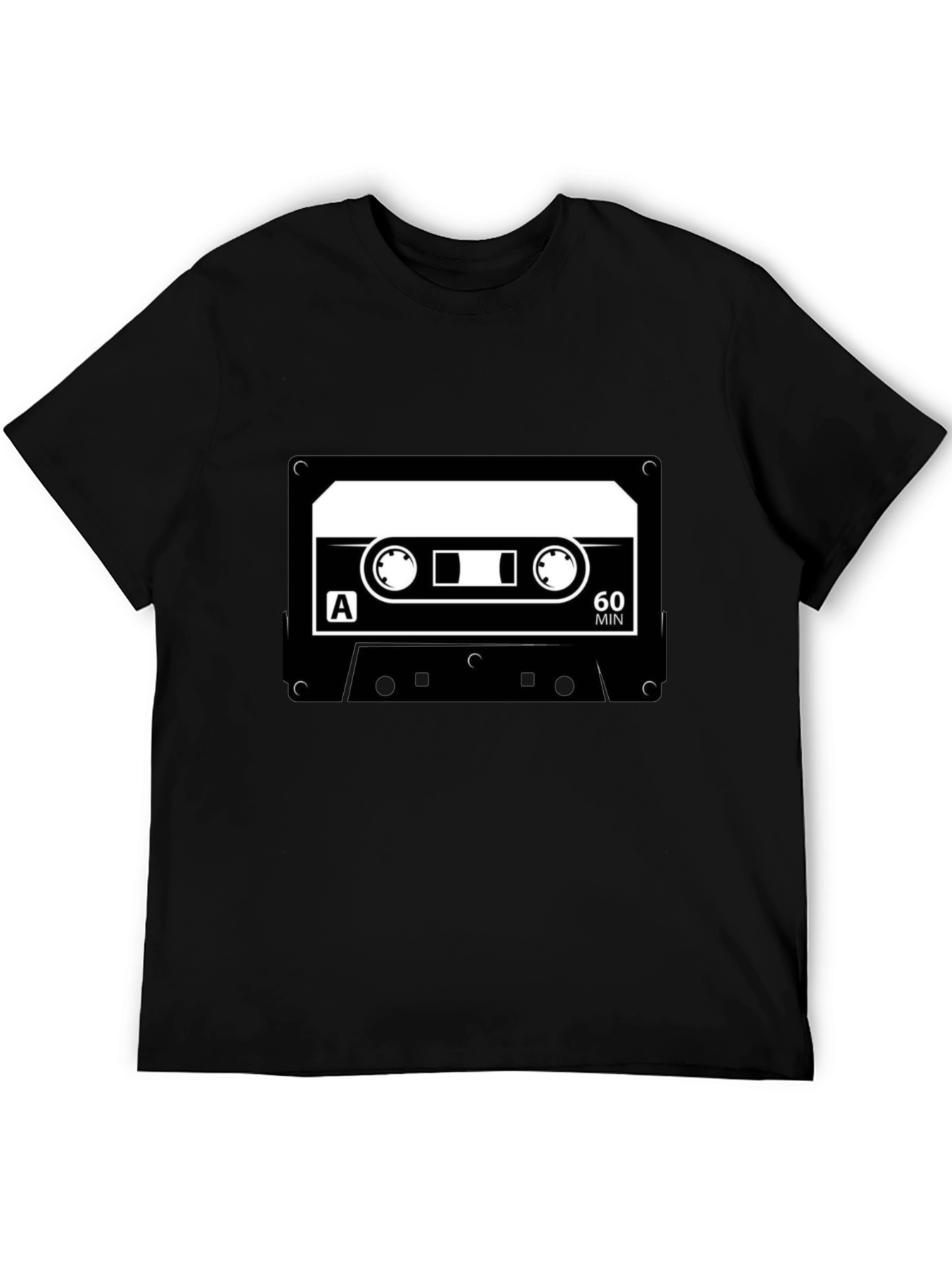 Black Retro Cassette Tape Graphic T-Shirt view 5