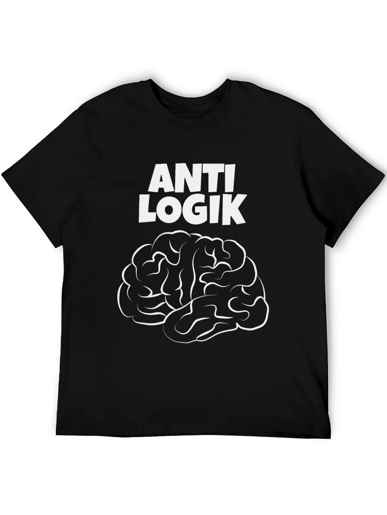 Black Anti Logik Brain Graphic Black T-Shirt view 5