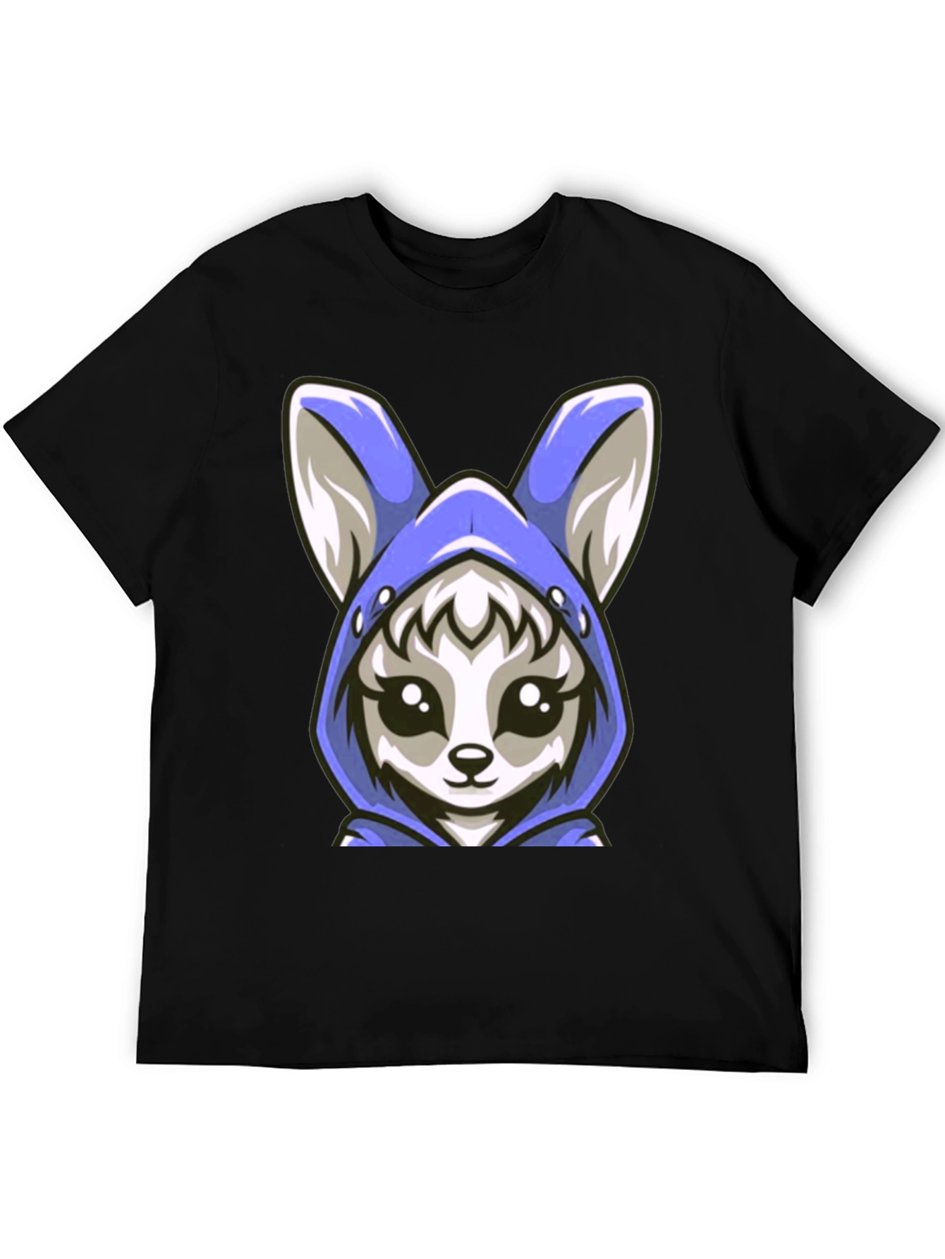 Black Cute Kawaii Fox Hoodie T-Shirt view 5