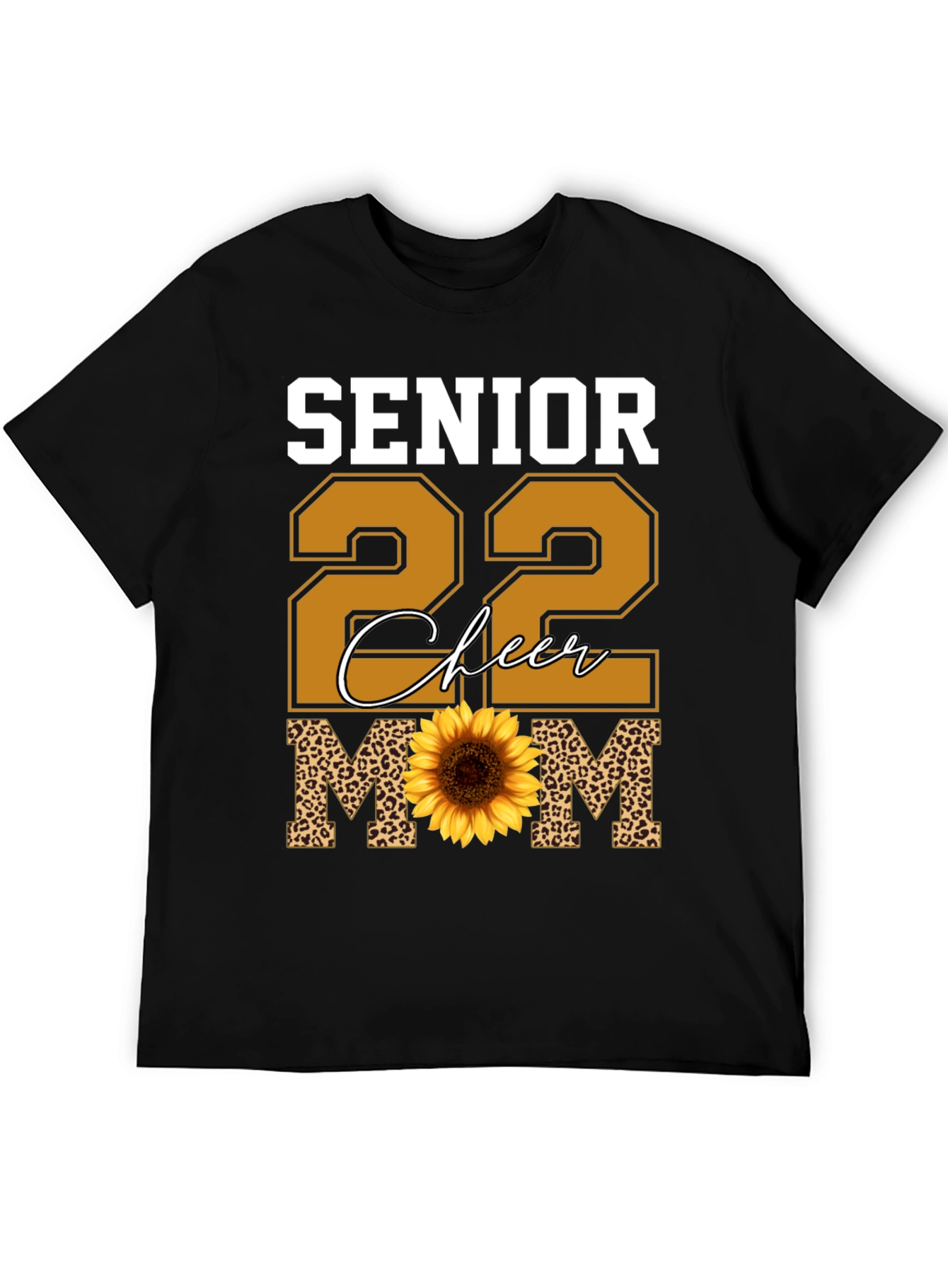 Black Senior 22 Cheer Mom Sunflower T-Shirt view 5