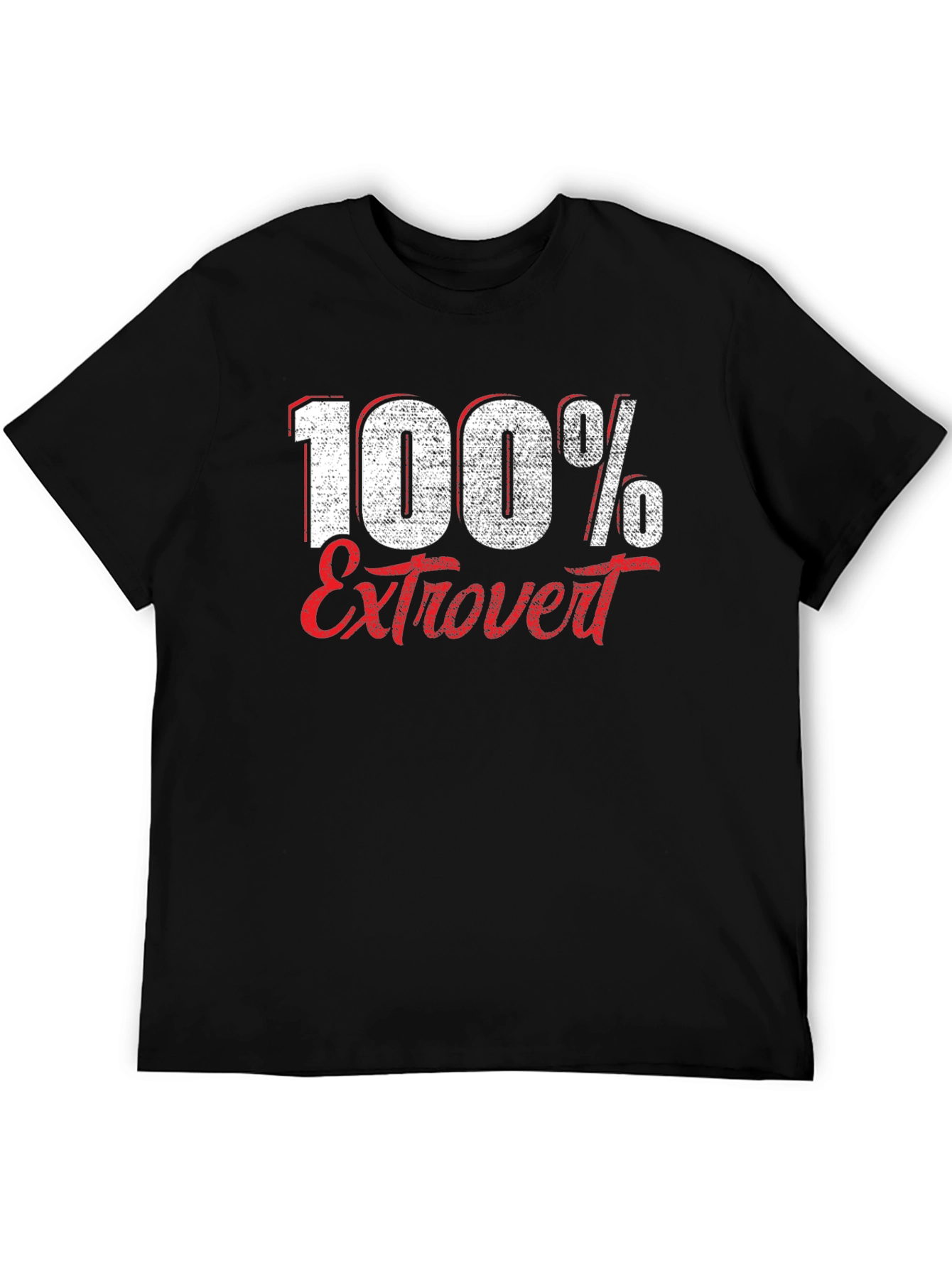 Black 100% Extrovert Graphic T-Shirt view 5