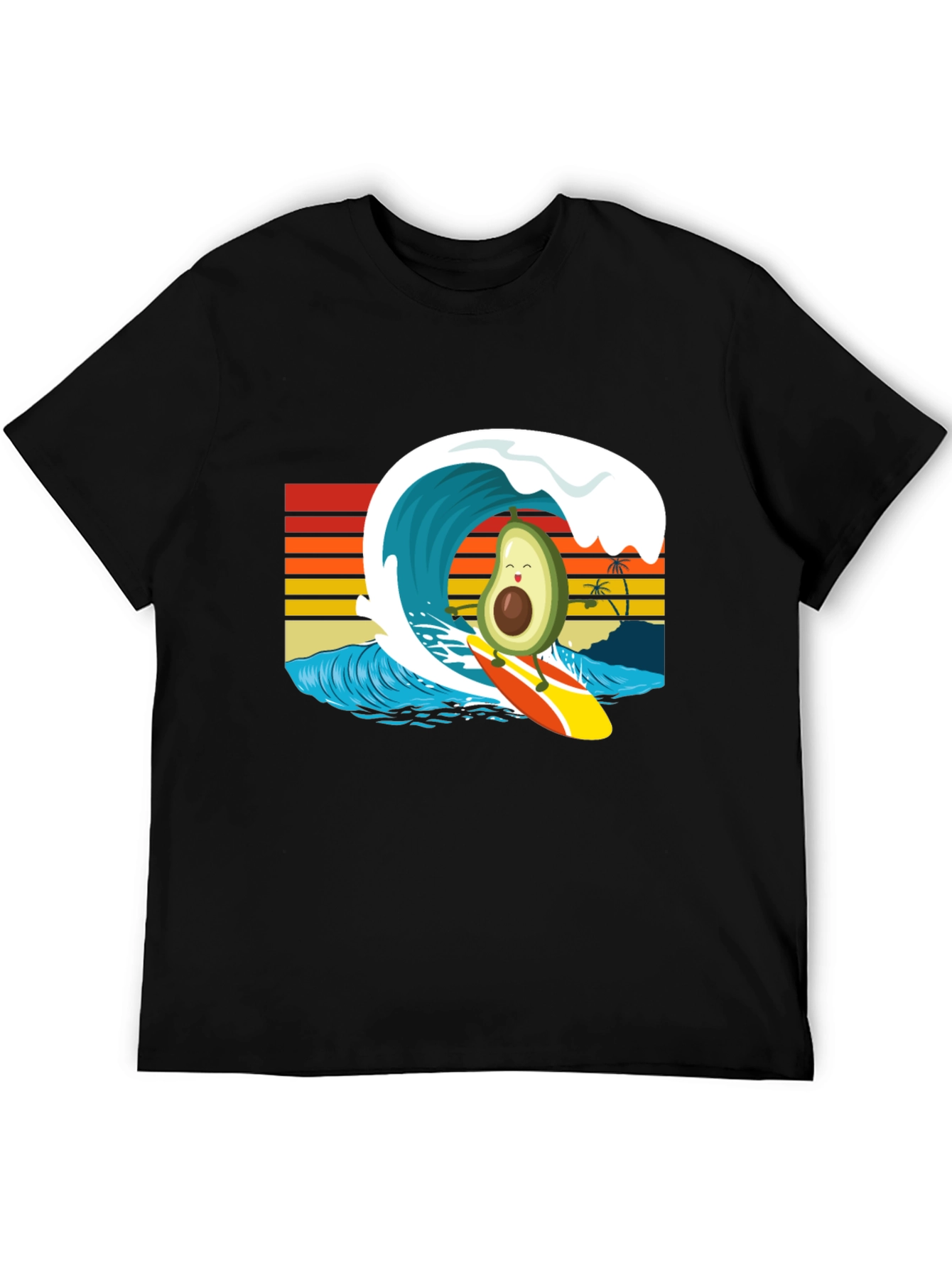 Black Surfing Avocado Graphic Tee view 5