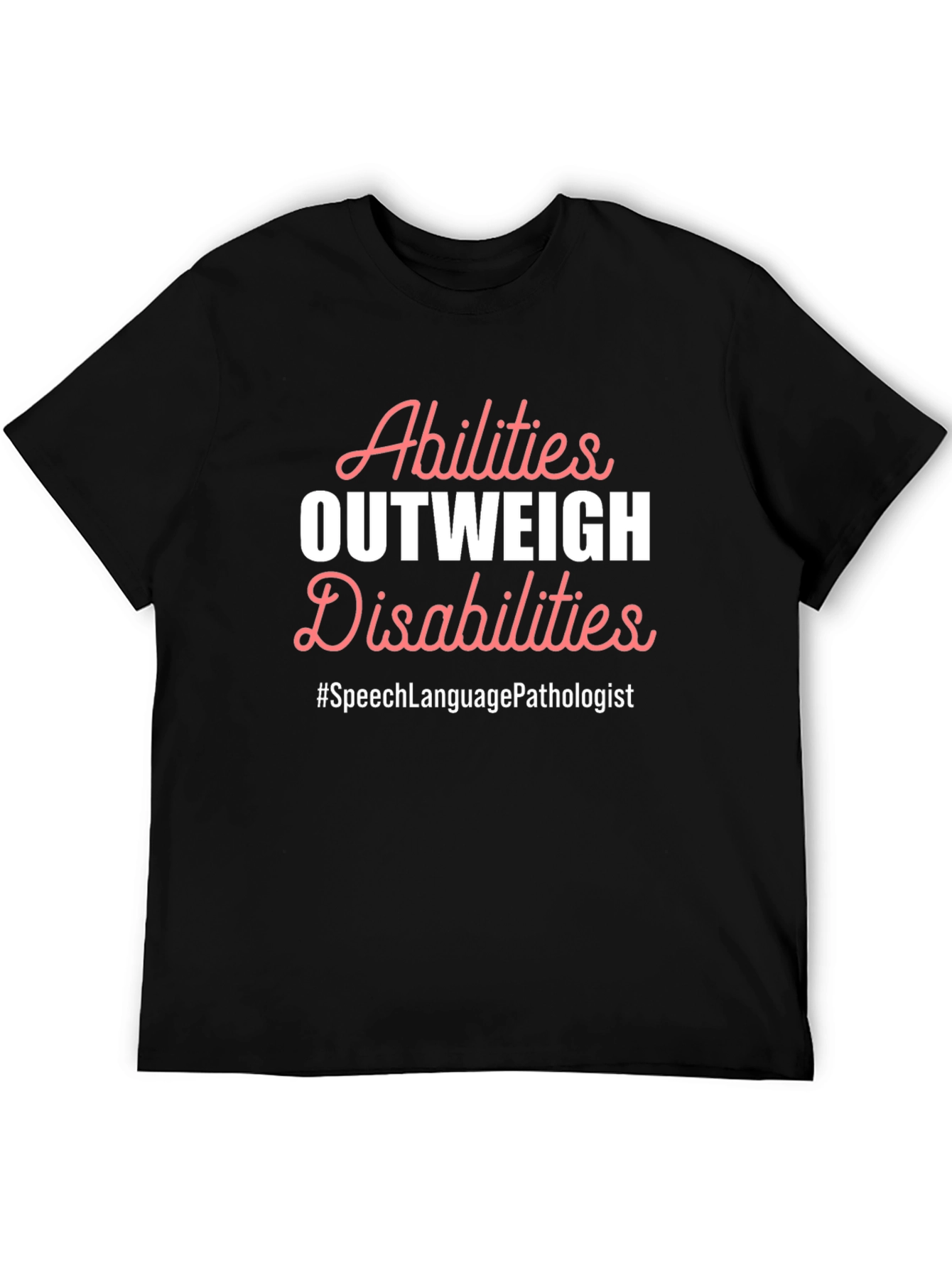 Black Abilities Outweigh Disabilities Speech Language Pathologist T-Shirt view 5