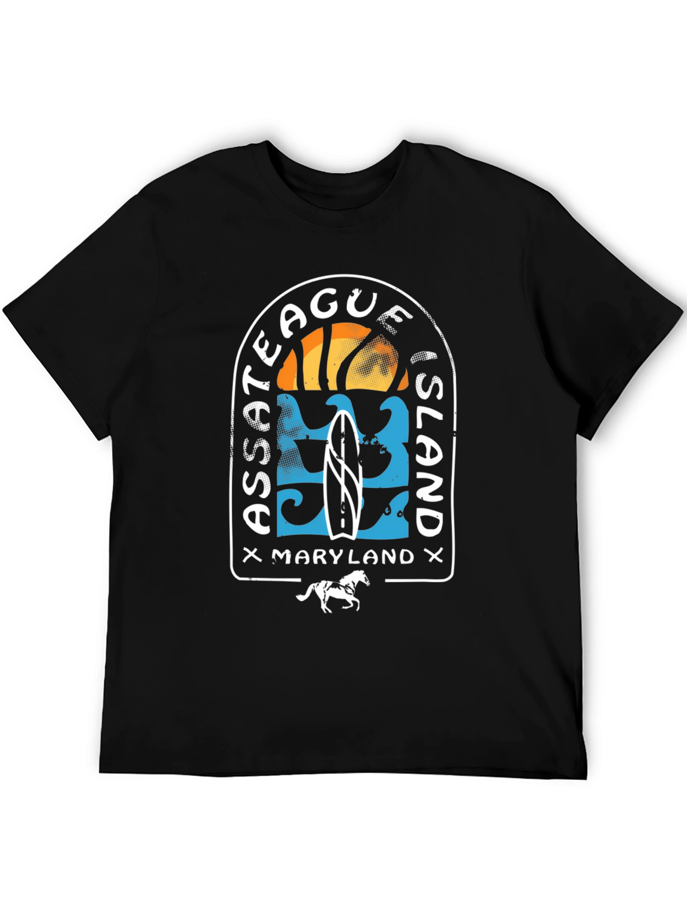 Black Assateague Island Maryland Graphic T-Shirt view 5