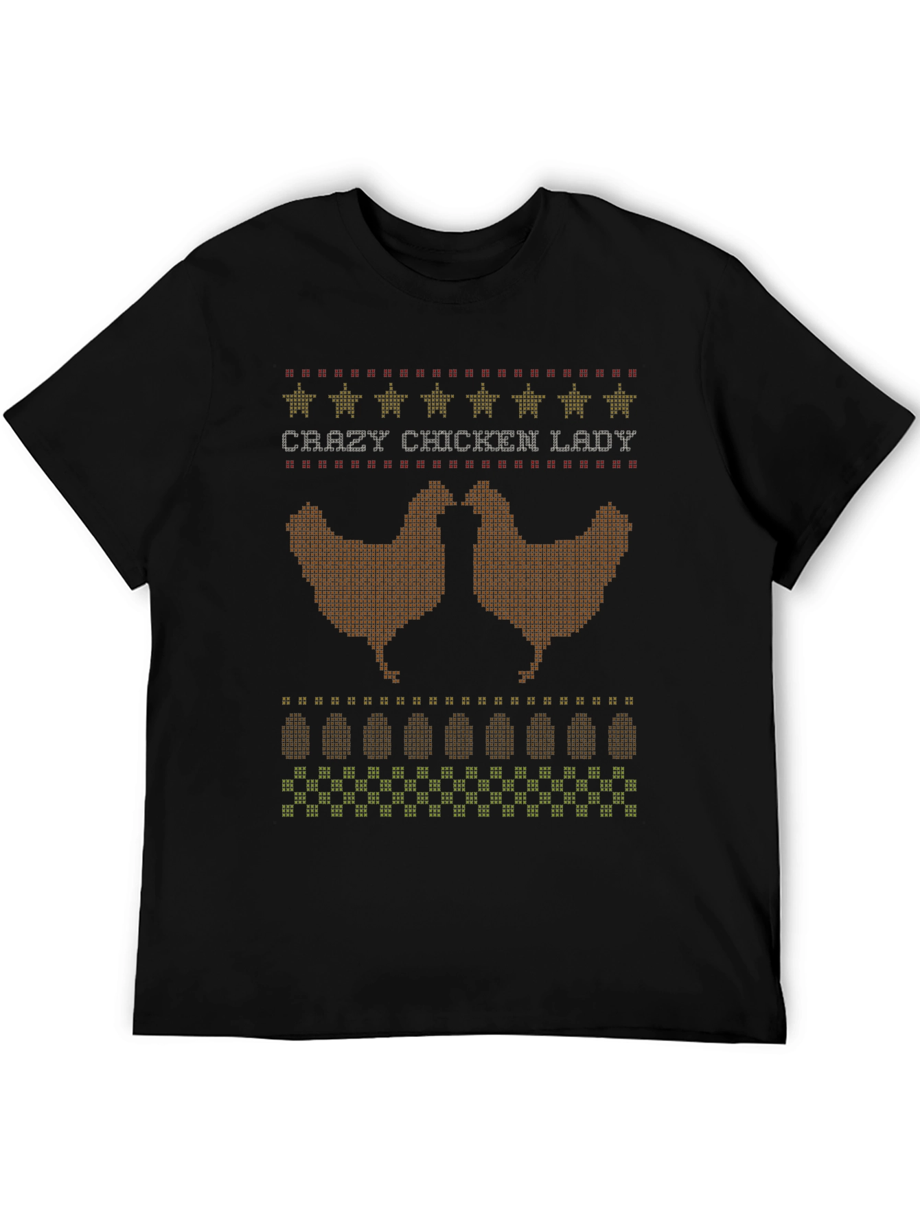 Black Crazy Chicken Lady Graphic T-Shirt view 5
