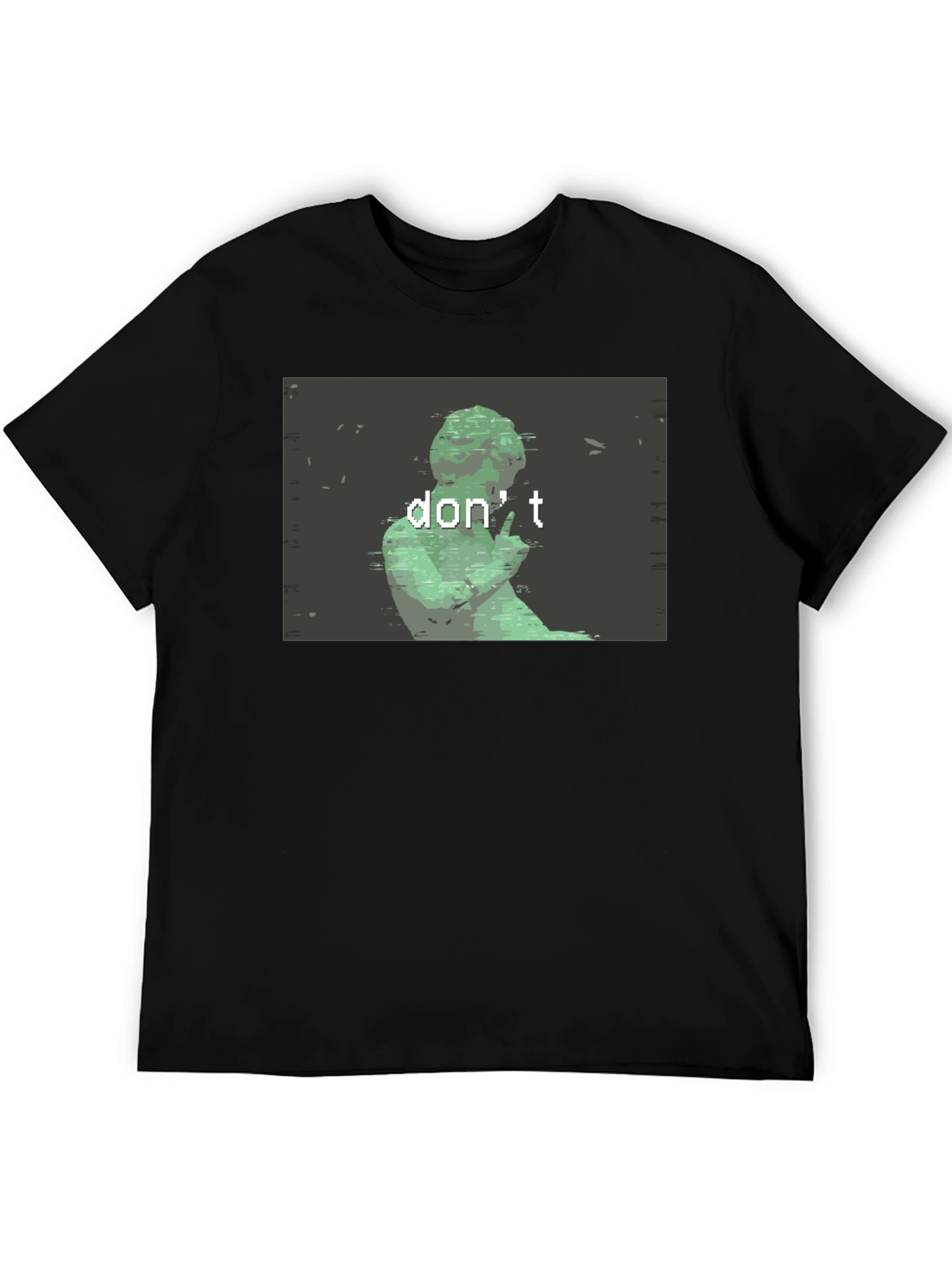 Black Don't Statue Graphic Tee - Black Cotton Shirt view 5