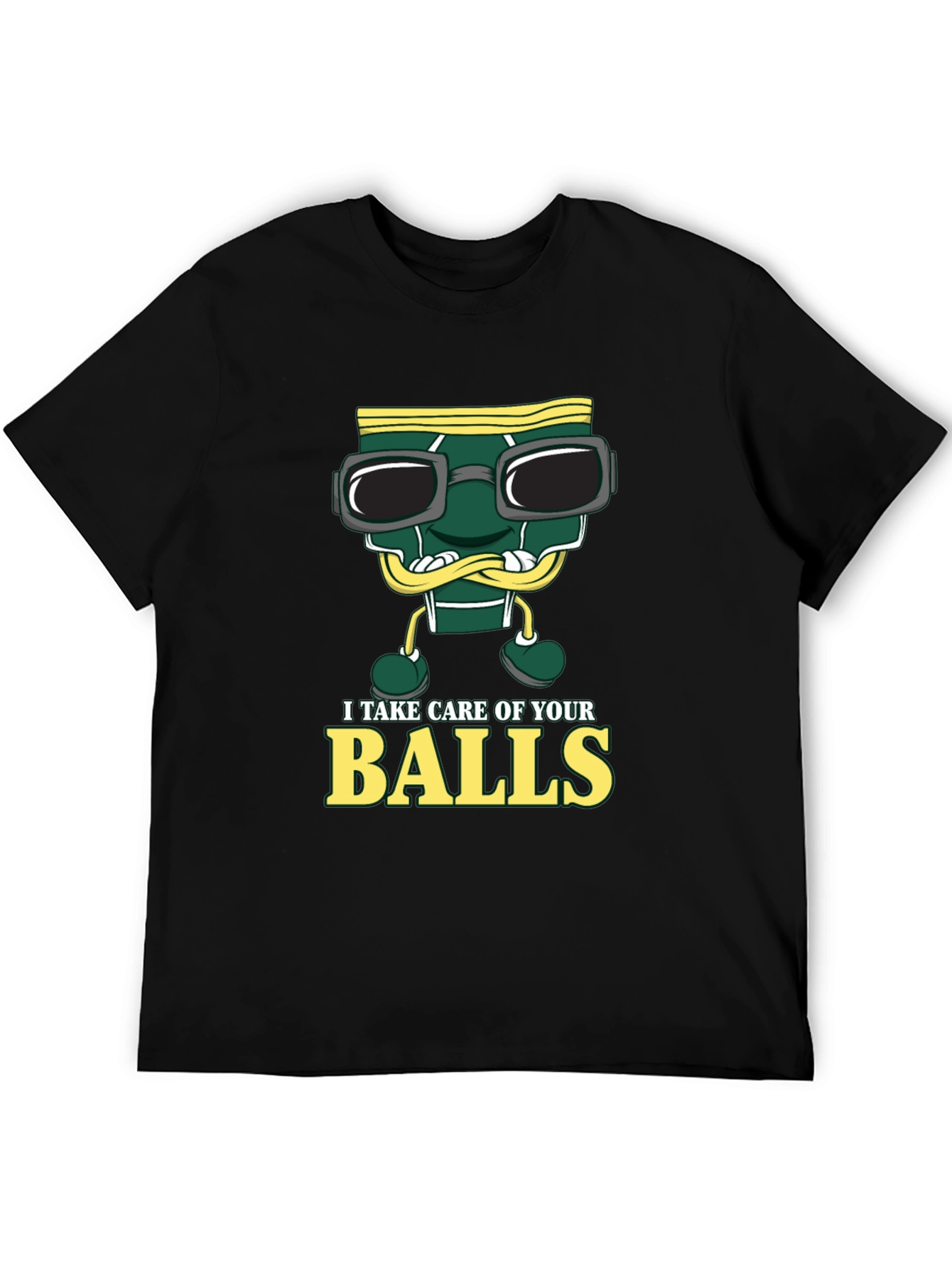 Black Humorous Underwear Balls T-Shirt view 5
