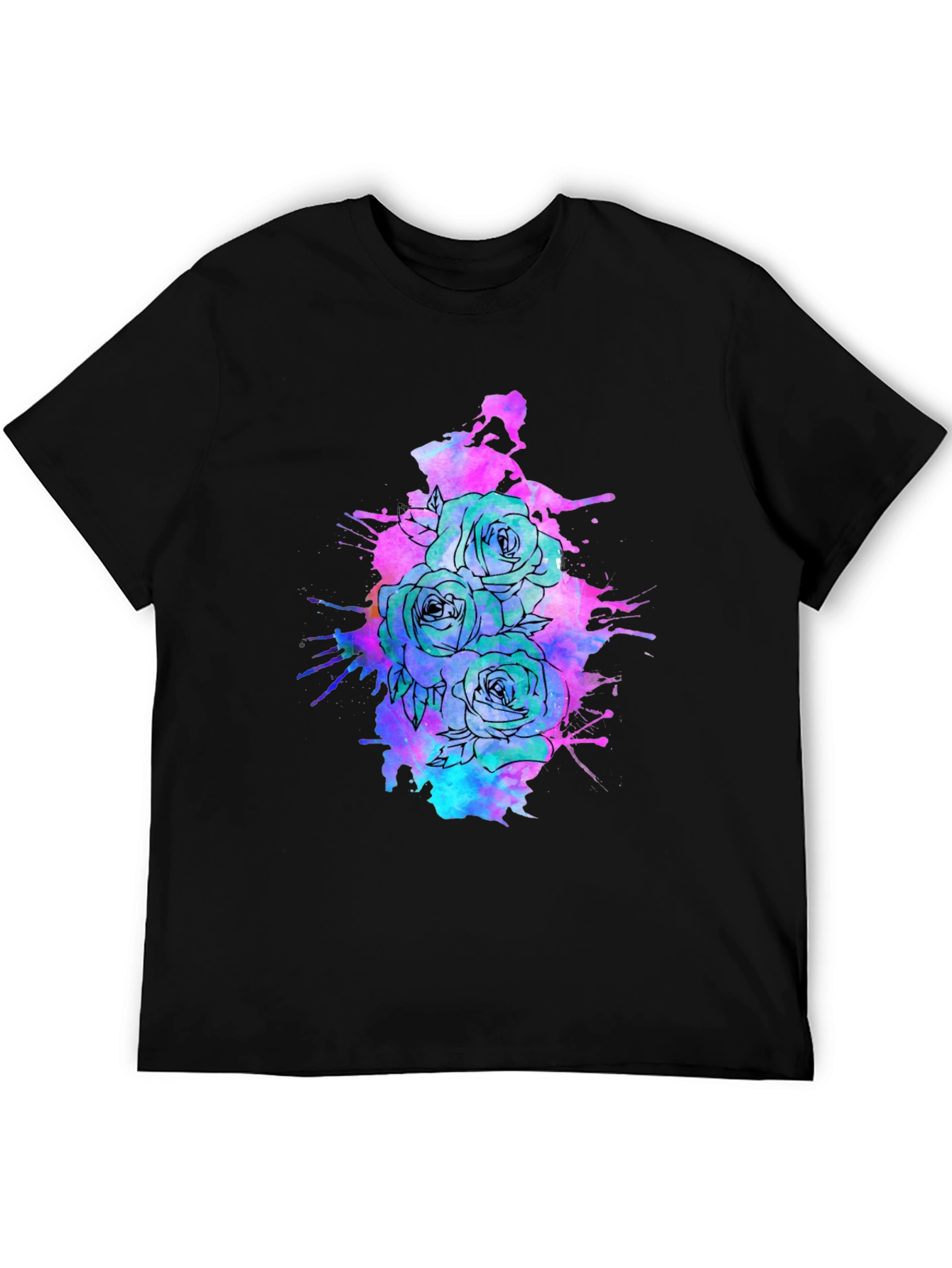 Floral Ink Splatter T-Shirt - Unique Graphic Tee - 5