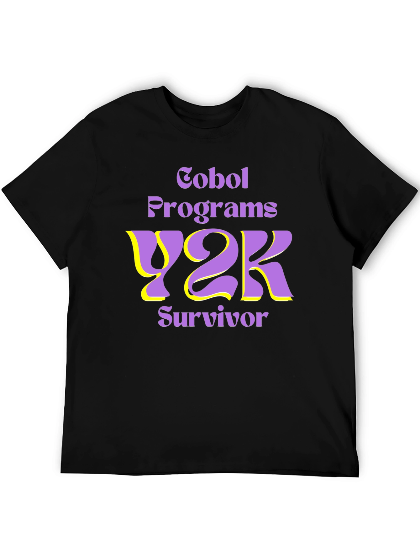 Black COBOL Programs Y2K Survivor T-Shirt view 5